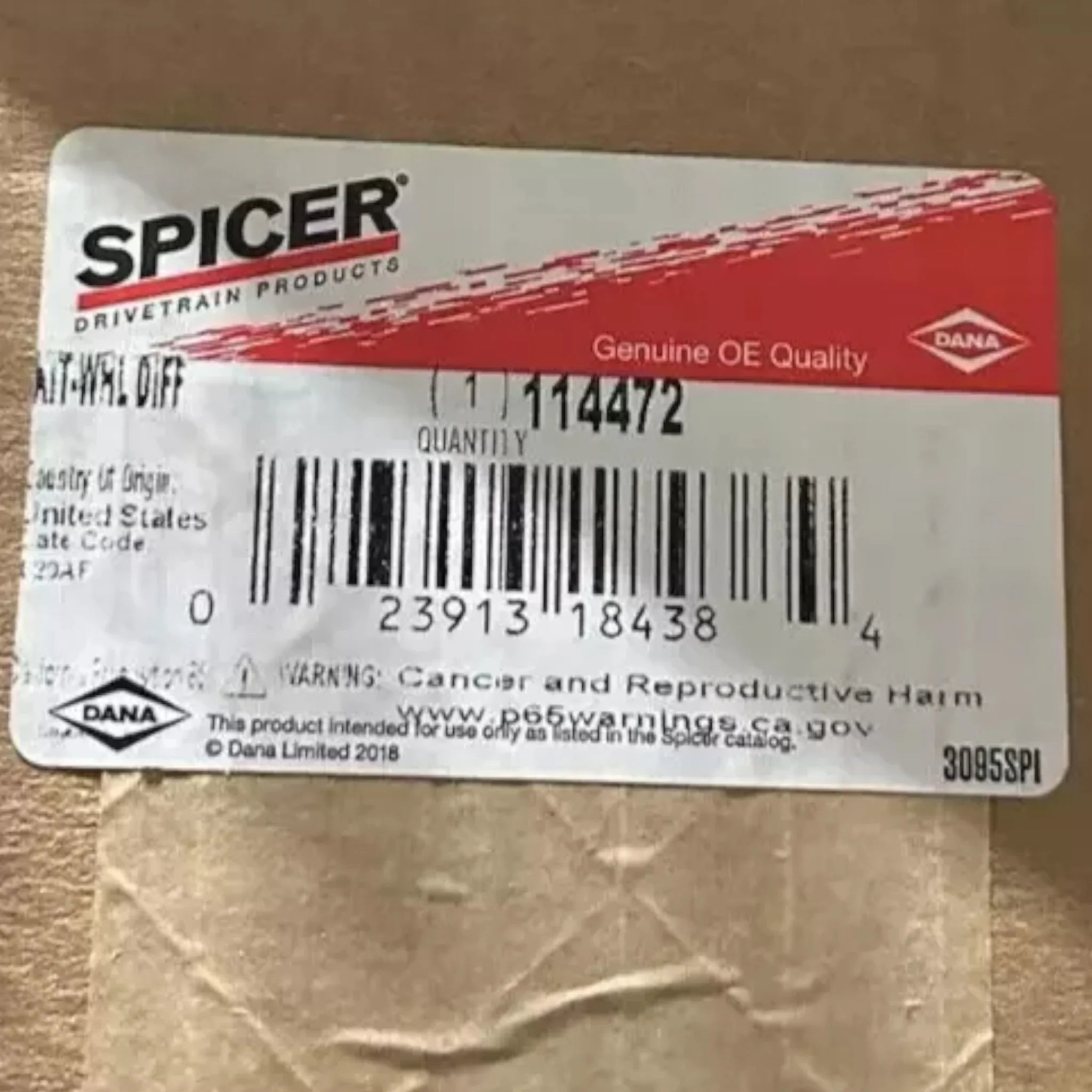 9632114472 Genuine Spicer Gear Differential Kit