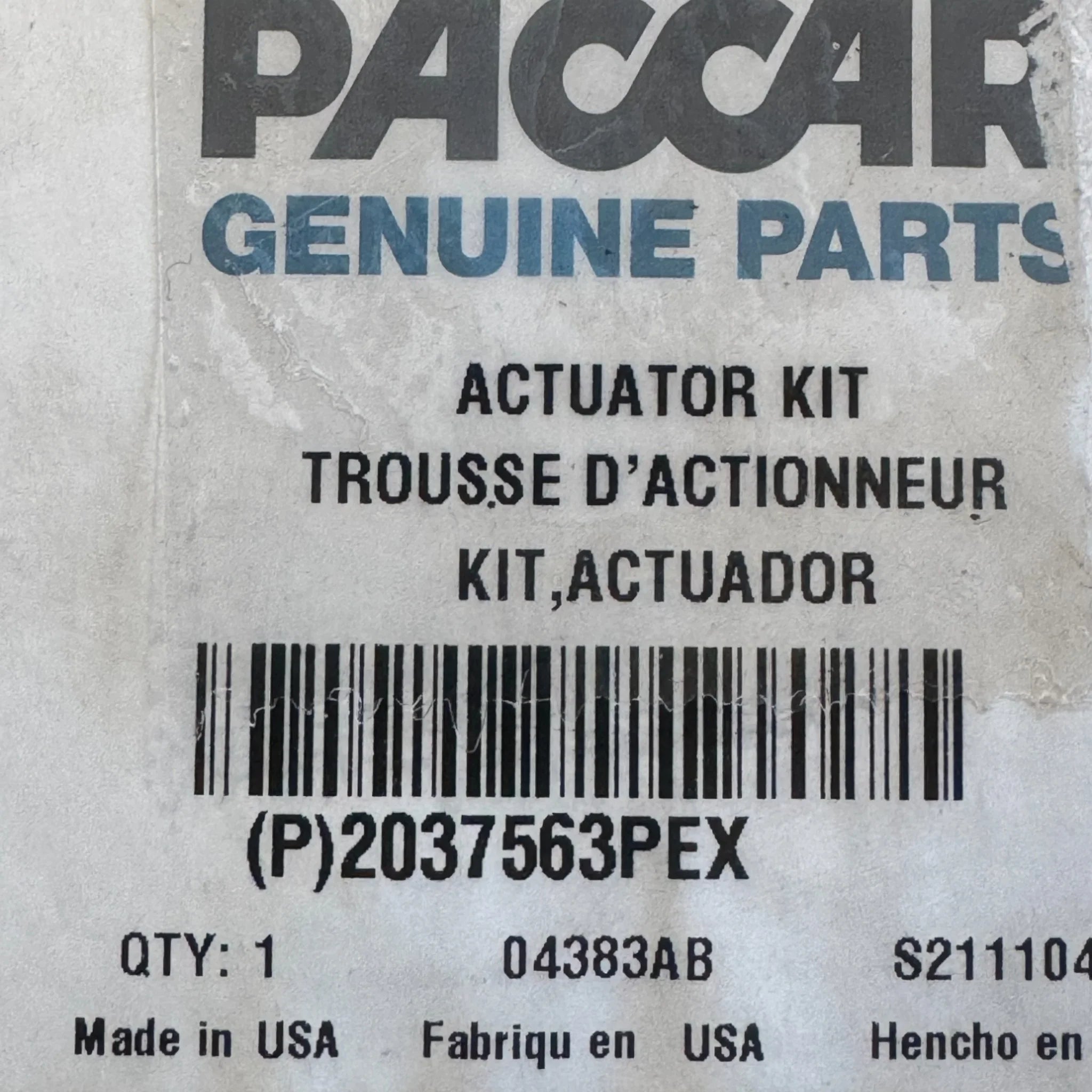 2037563PE Genuine Paccar Turbocharger Actuator