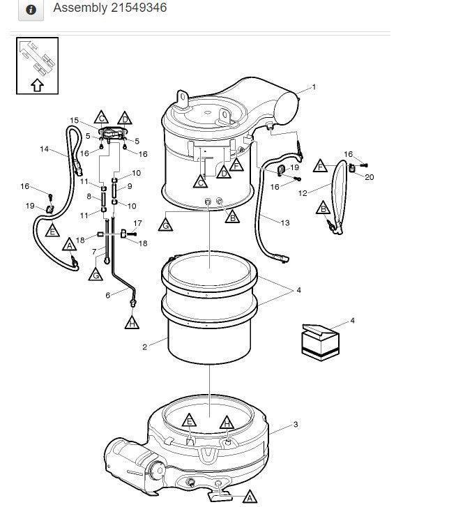 22806823 Oem Mack Muffler Assembly For Mack Mp8 Volvo