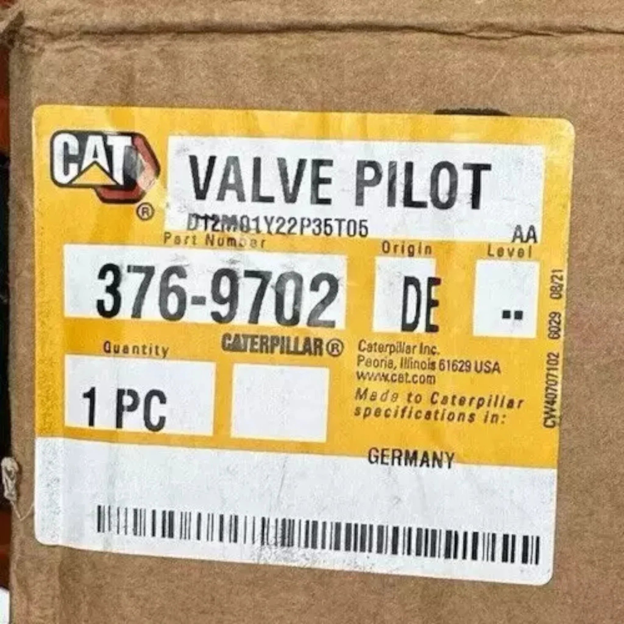 376-9702 Genuine Caterpillar Control Lever Pilot Valve