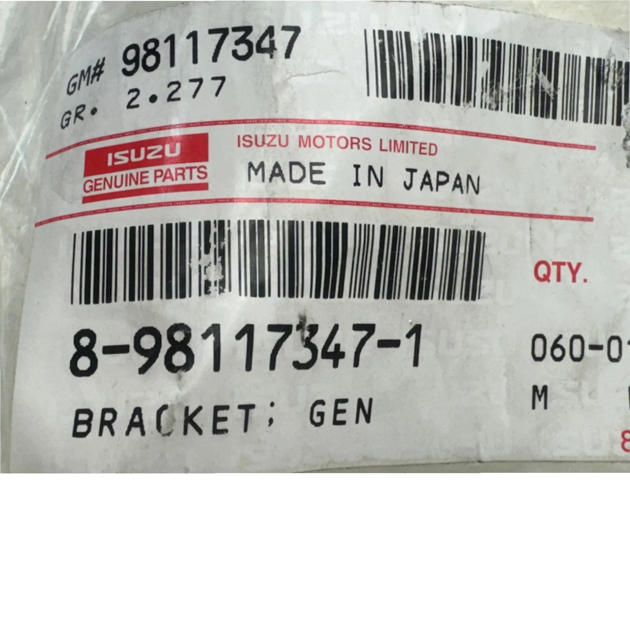 8981173471 Genuine Isuzu Idler Pulley Bracket