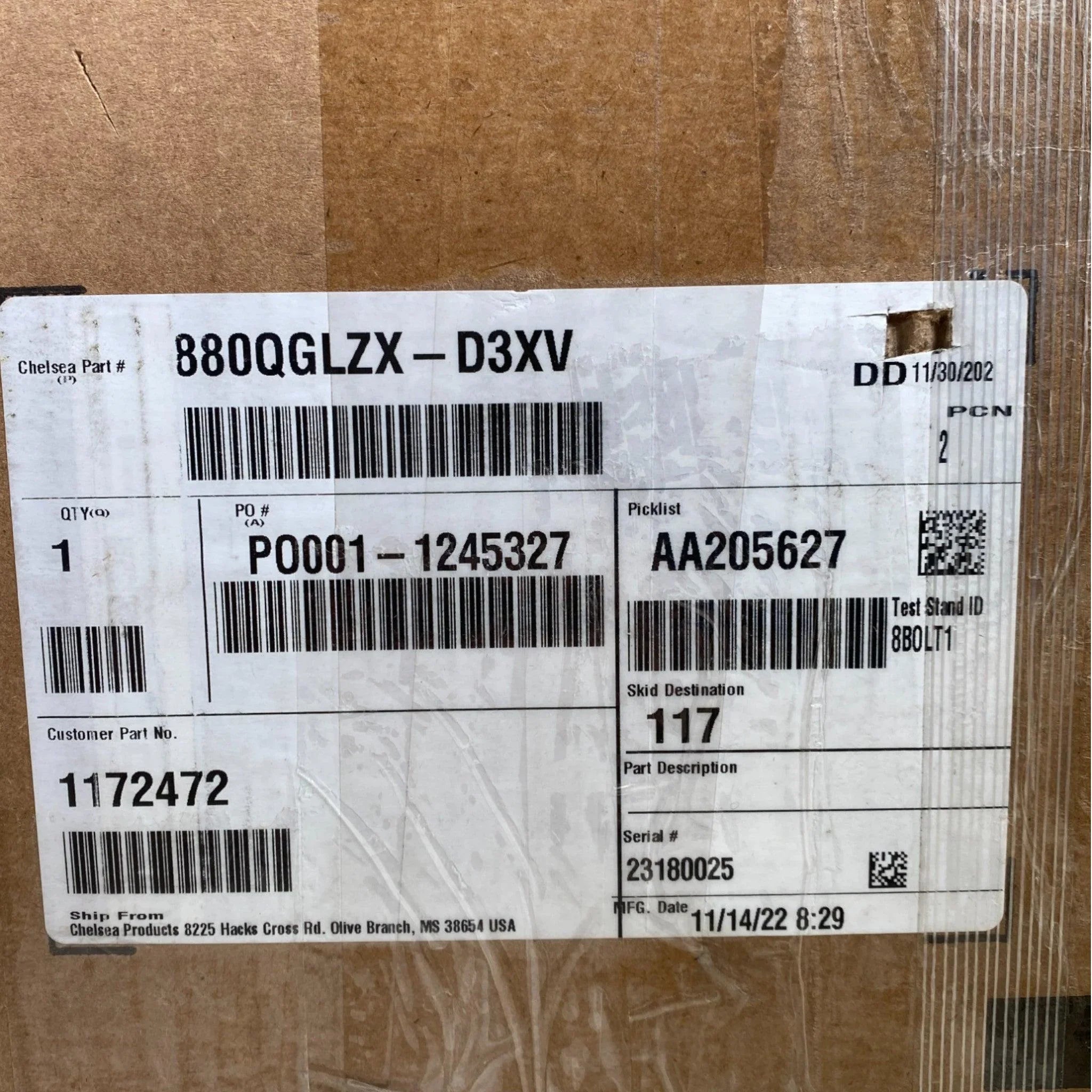 880QGLZXD3XV Parker Chelsea PTO Power Take Off