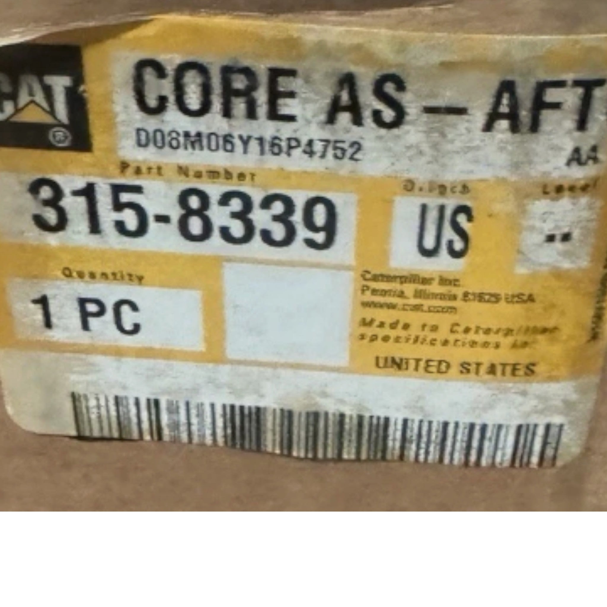 3158339 CAT 615.9mm Length After Cooler Core