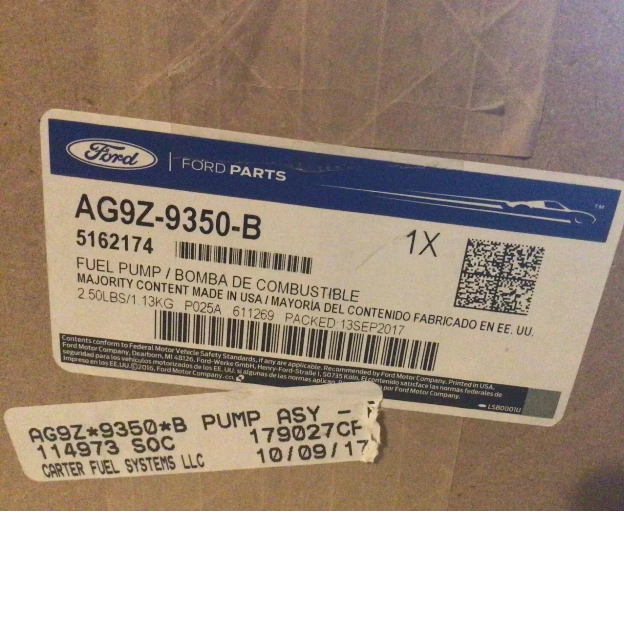 AG9E9D376AB Genuine Ford Fuel Pump
