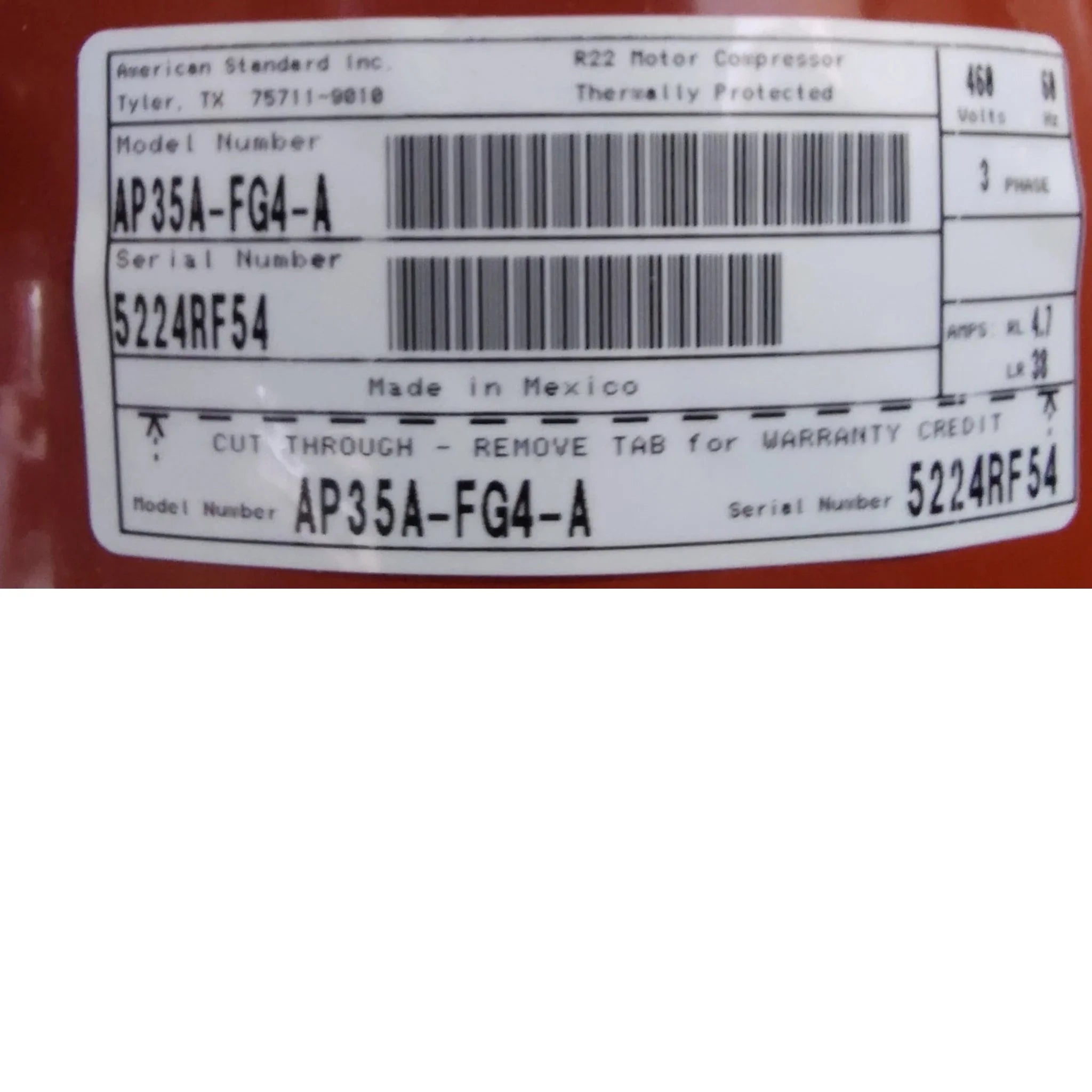 AP35A-FG4-A Trane Reciprocating Compressor