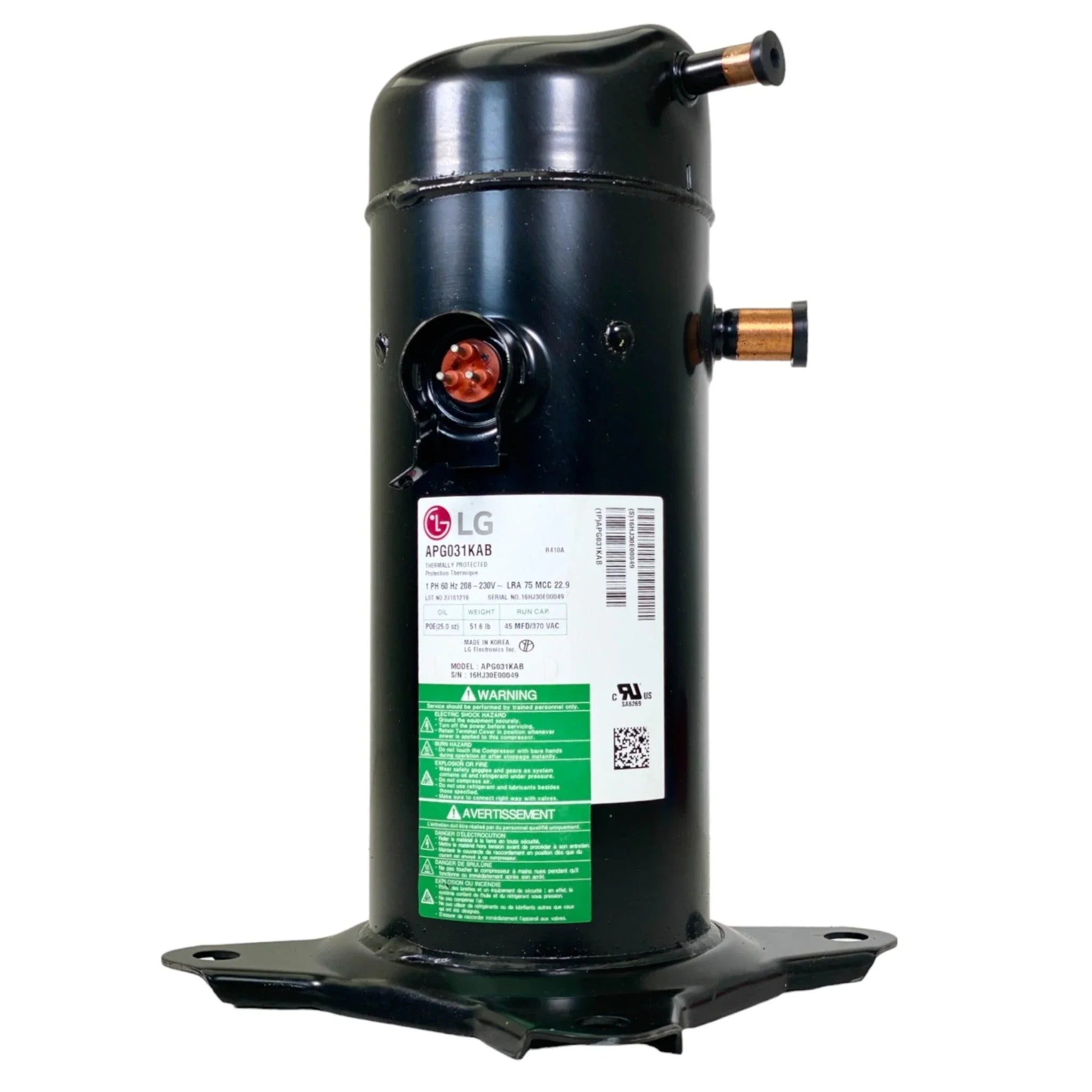 APG031KAB OEM LG 208-230V R410A Compressor