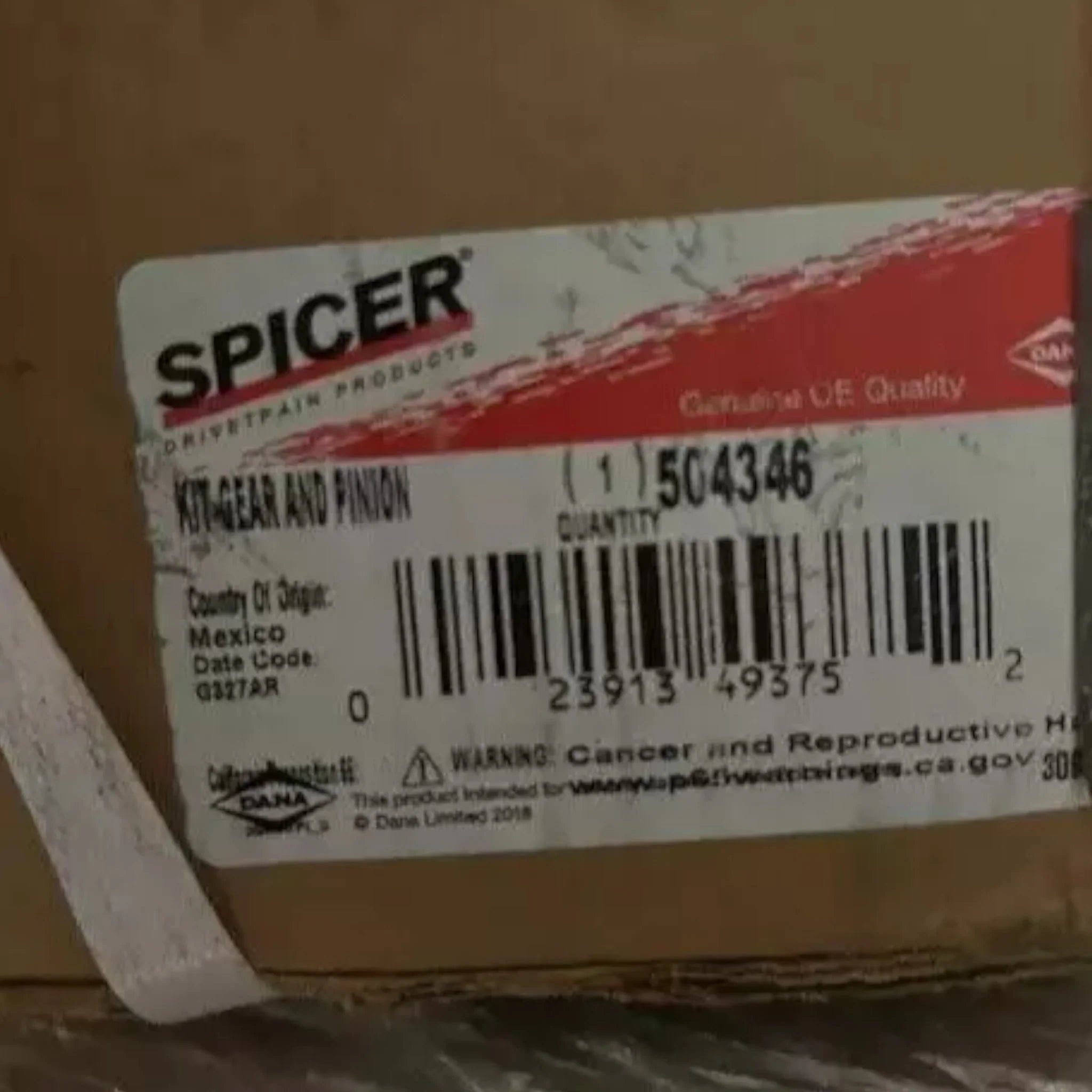 504346 Genuine Spicer Differential Ring and Pinion 2.64Ratio