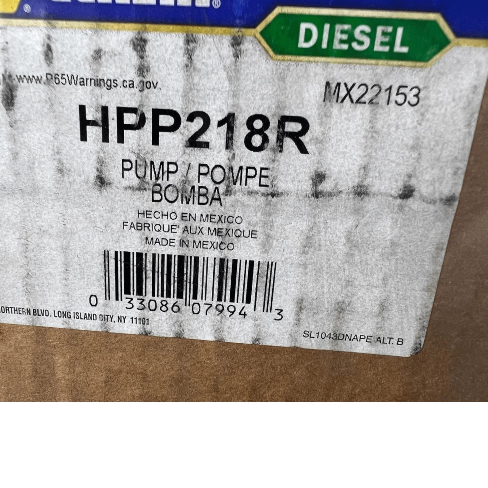 HPP218R Napa Echlin Diesel Injection High Pressure Oil Pump HP17