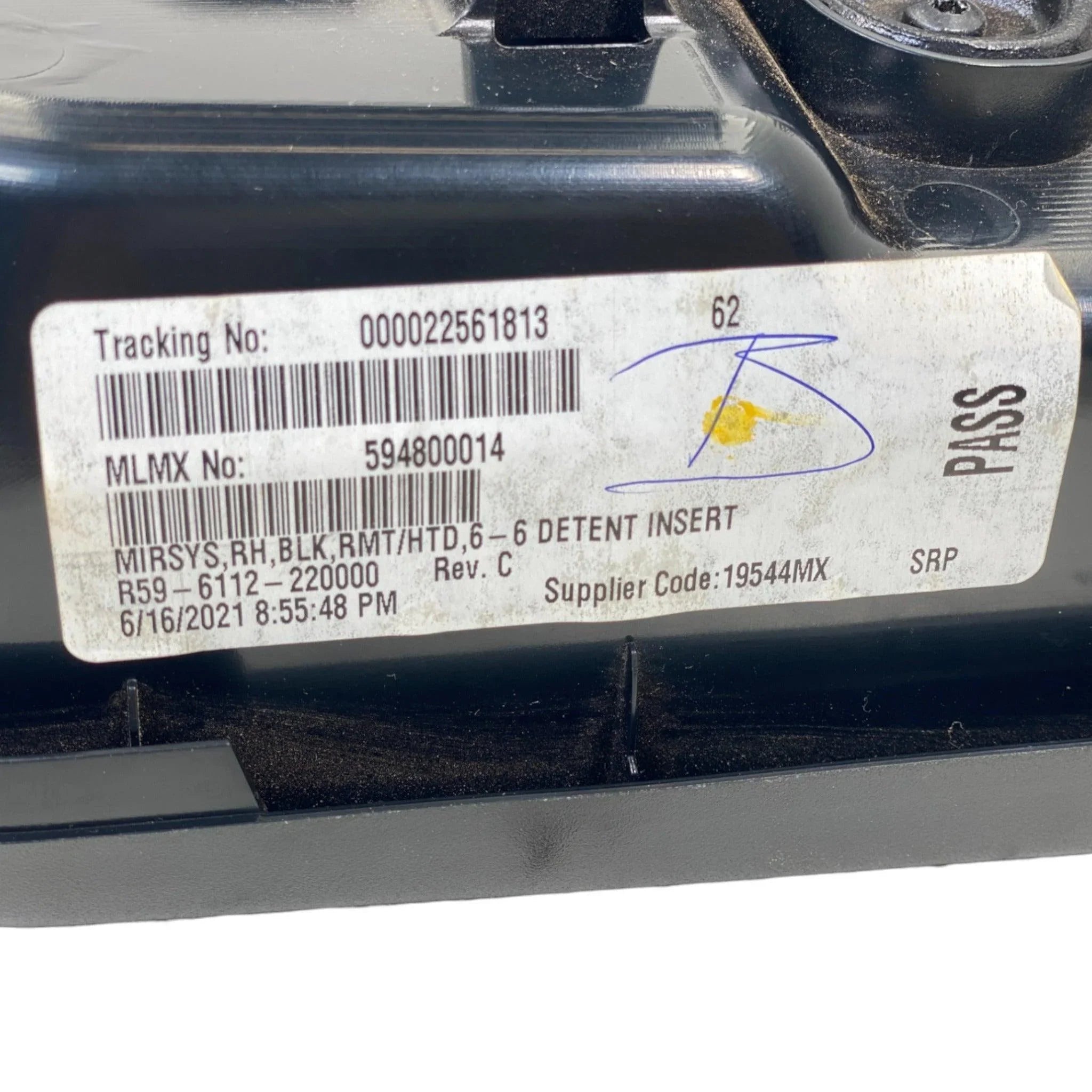 R596112220000 Genuine Peterbilt Right Door Outer Mirror Assembly 2010-2022 579