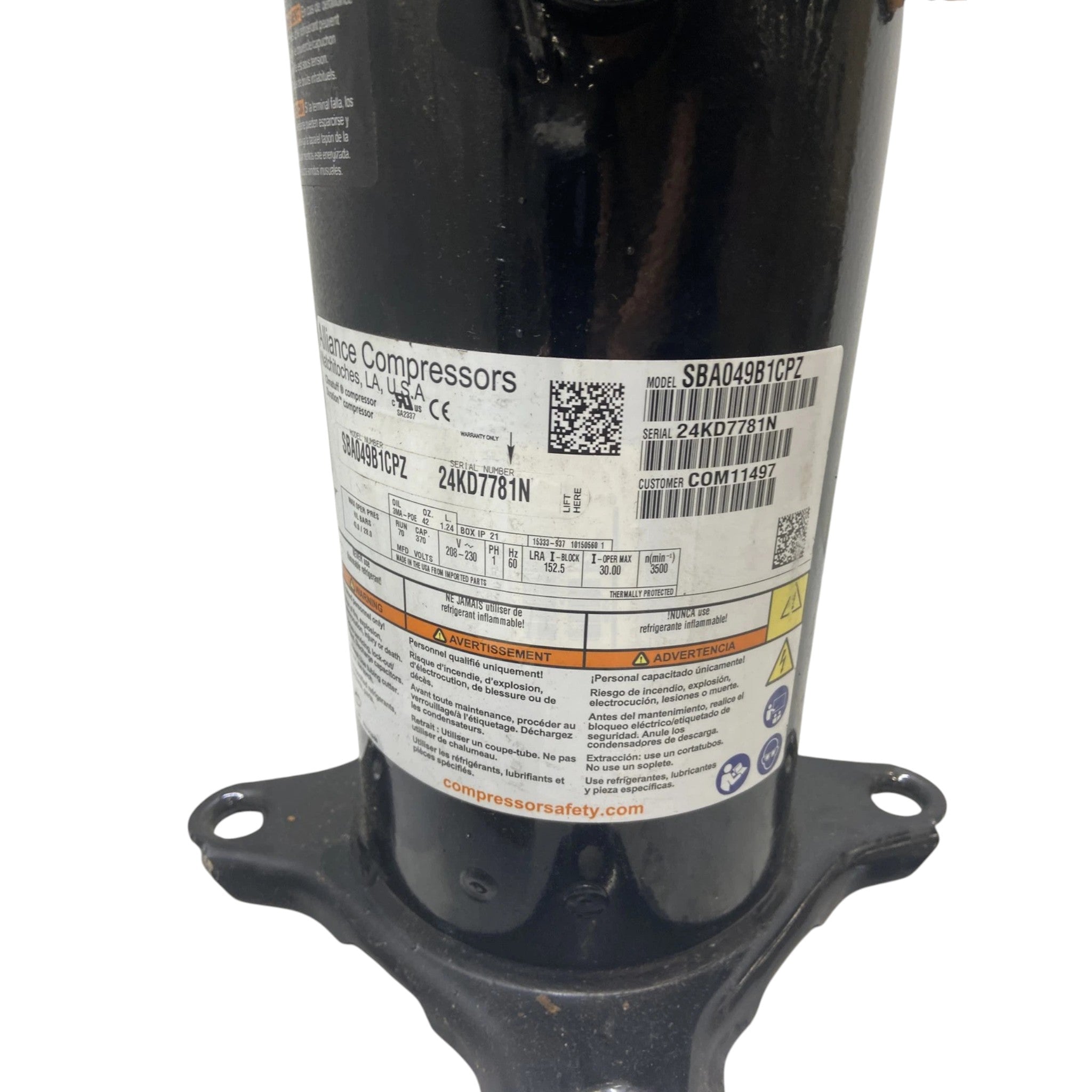 COM11497 Genuine Trane Scroll Compressor