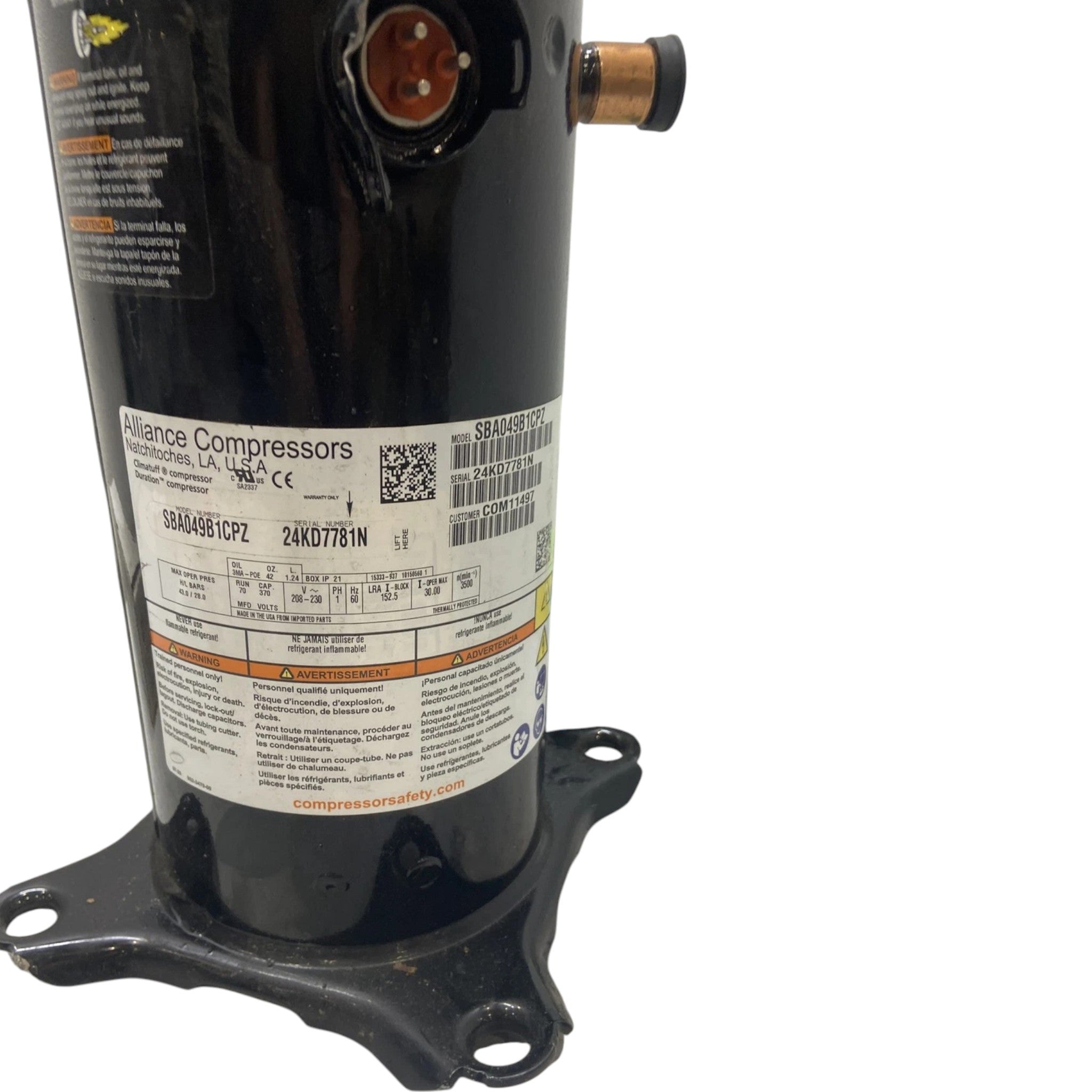 COM11497 Genuine Trane Scroll Compressor