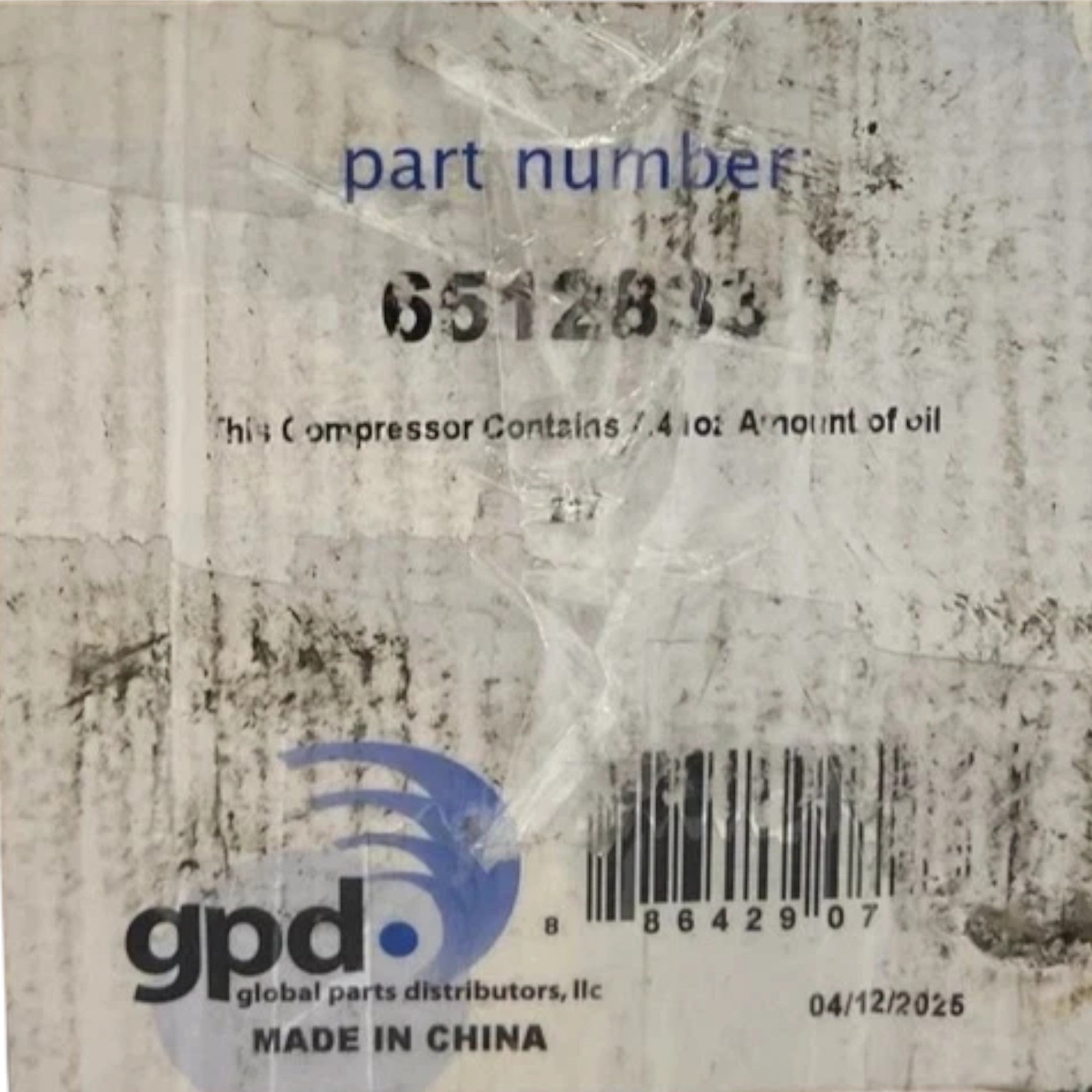 6512833 GPD A/C Compressor 12V