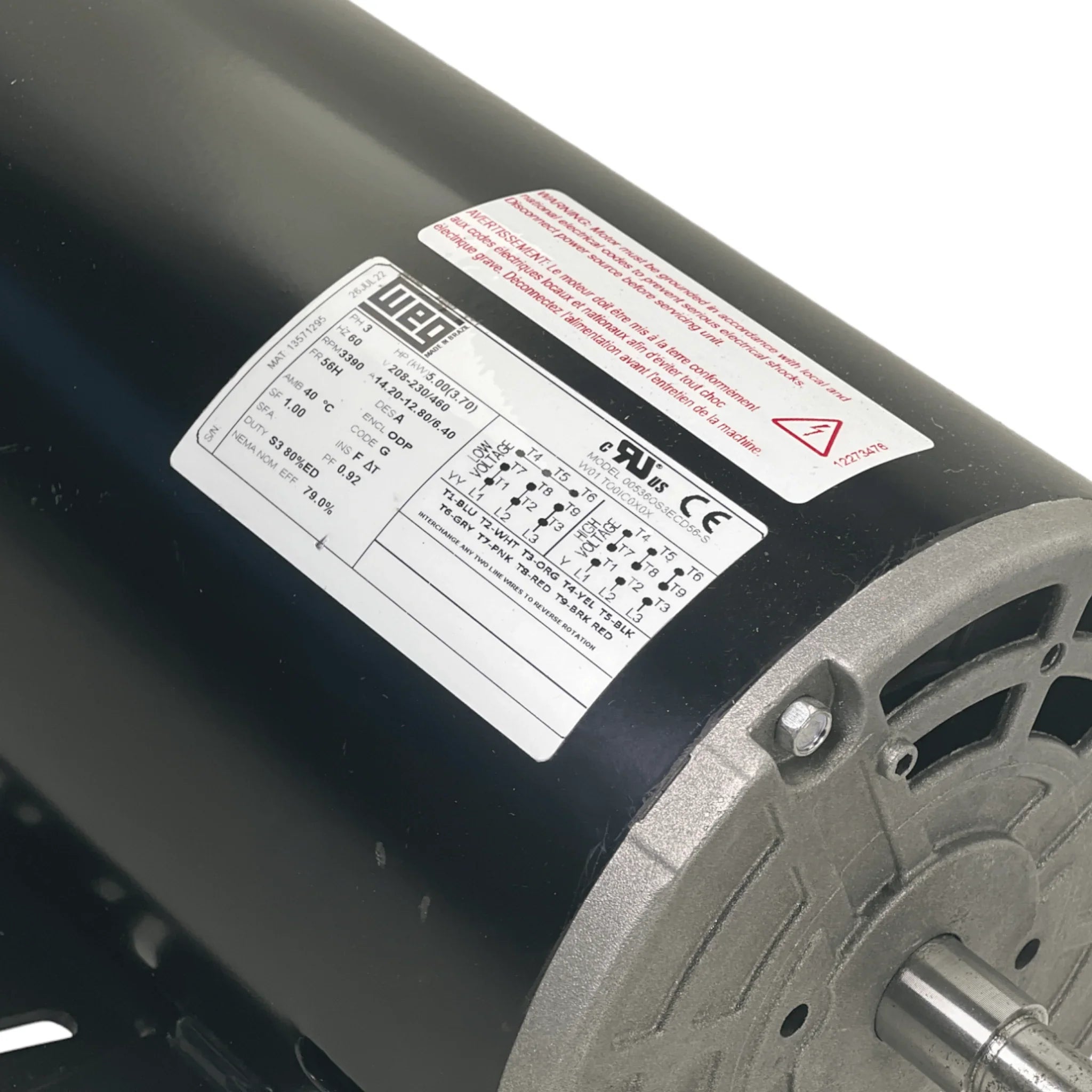 00536OS3ECD56-S Weg 3600RPM 3PH 208/230-460V 56H FR. General Purpose Motor