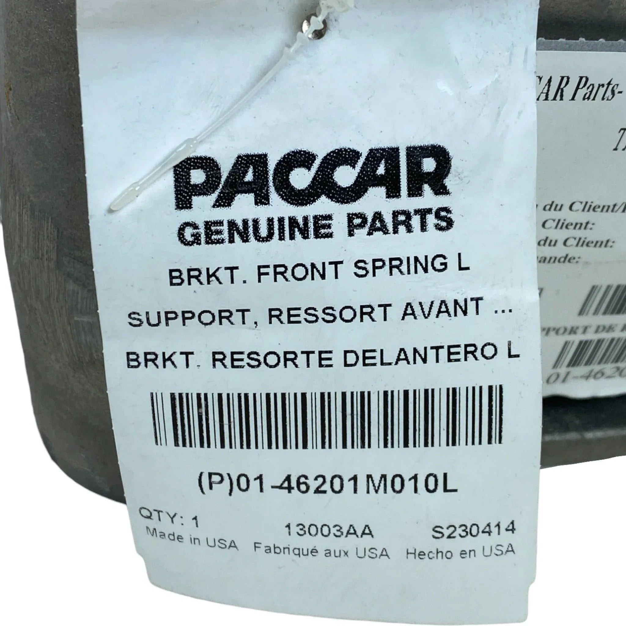 01-46201M010L Genuine Peterbilt Left Spring Hanger Steer Axle for Peterbilt 320