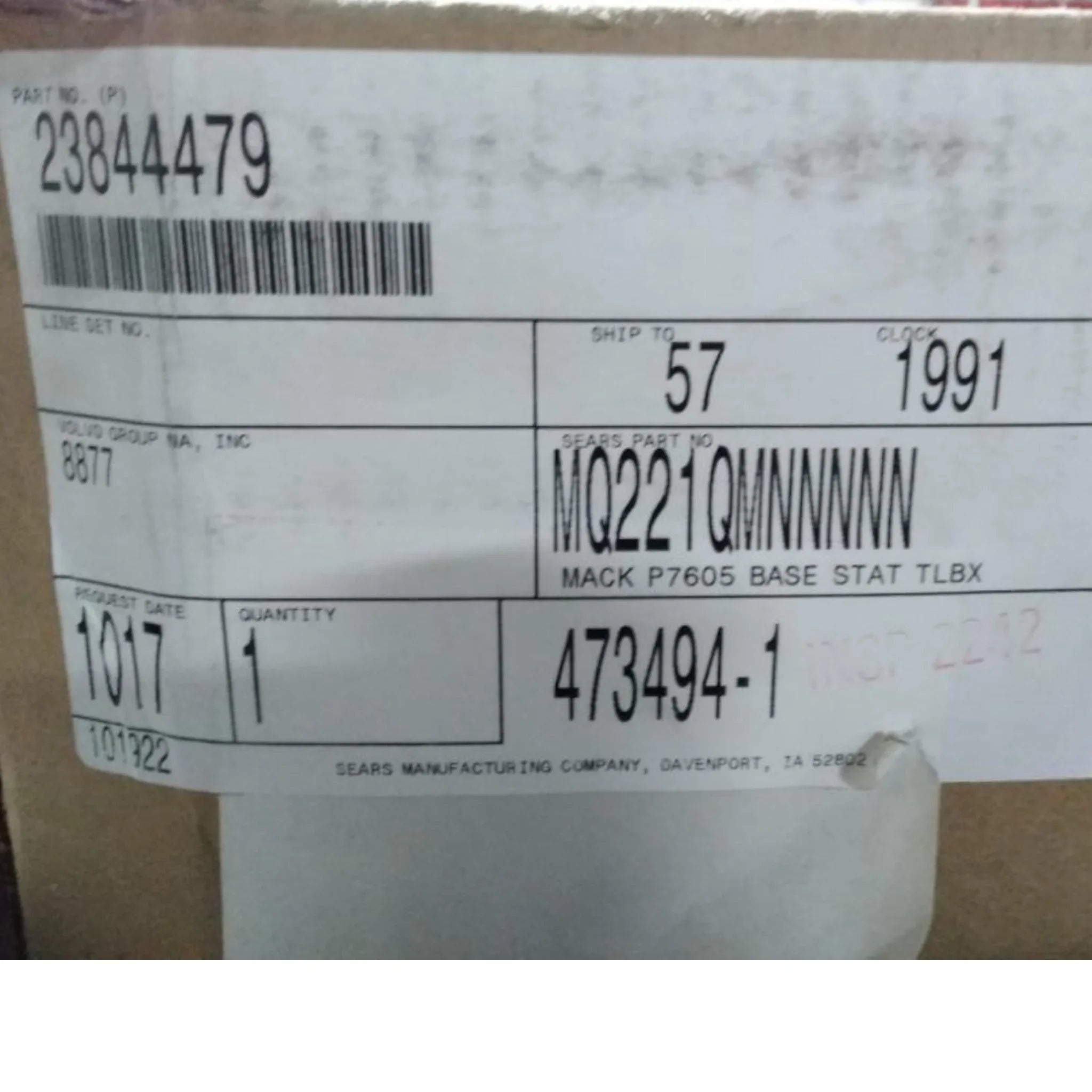 23844479 Genuine Volvo Passenger Seat - Truck To Trailer