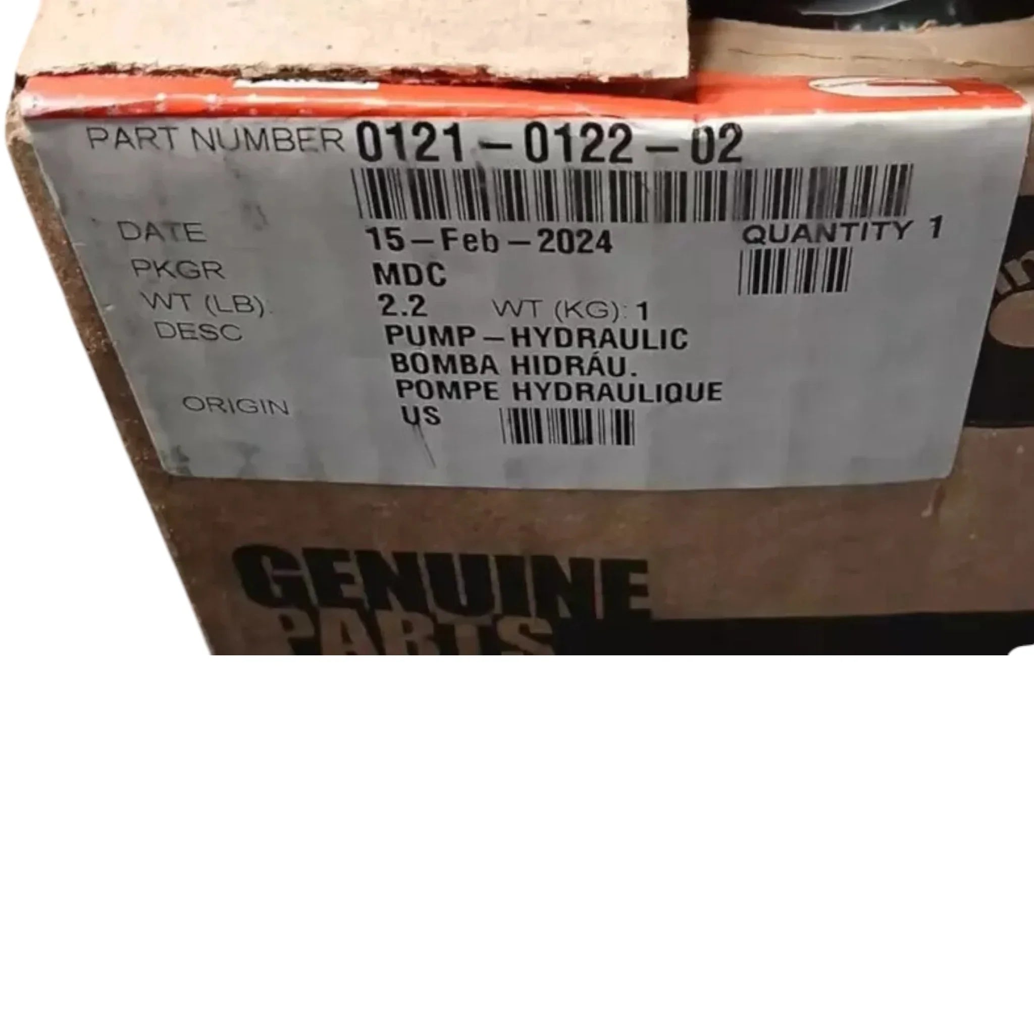 0121-0122-02 Genuine Cummins Hydraulic Pump