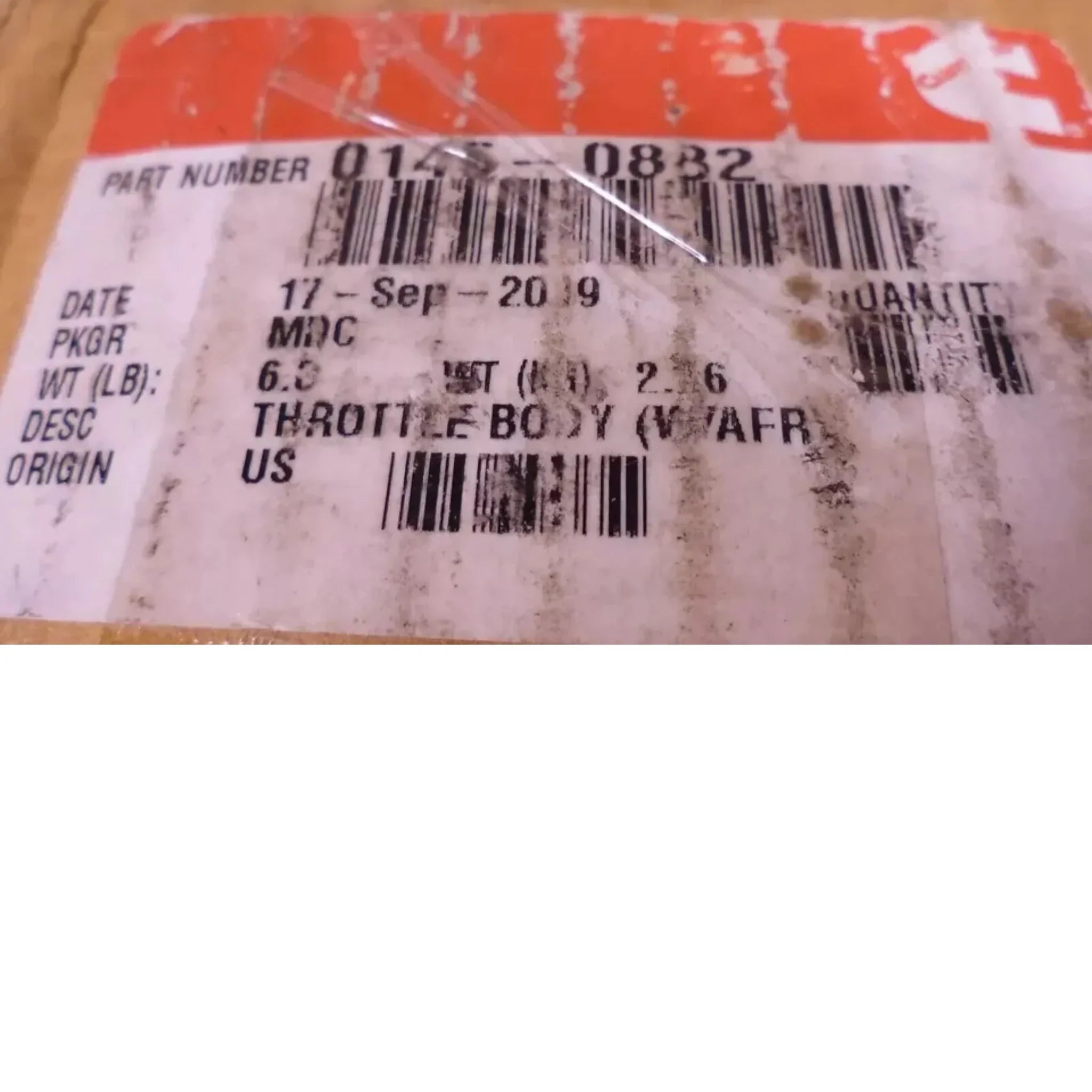 0146-0882 Genuine Cummins Electronic Fuel Throttle Body