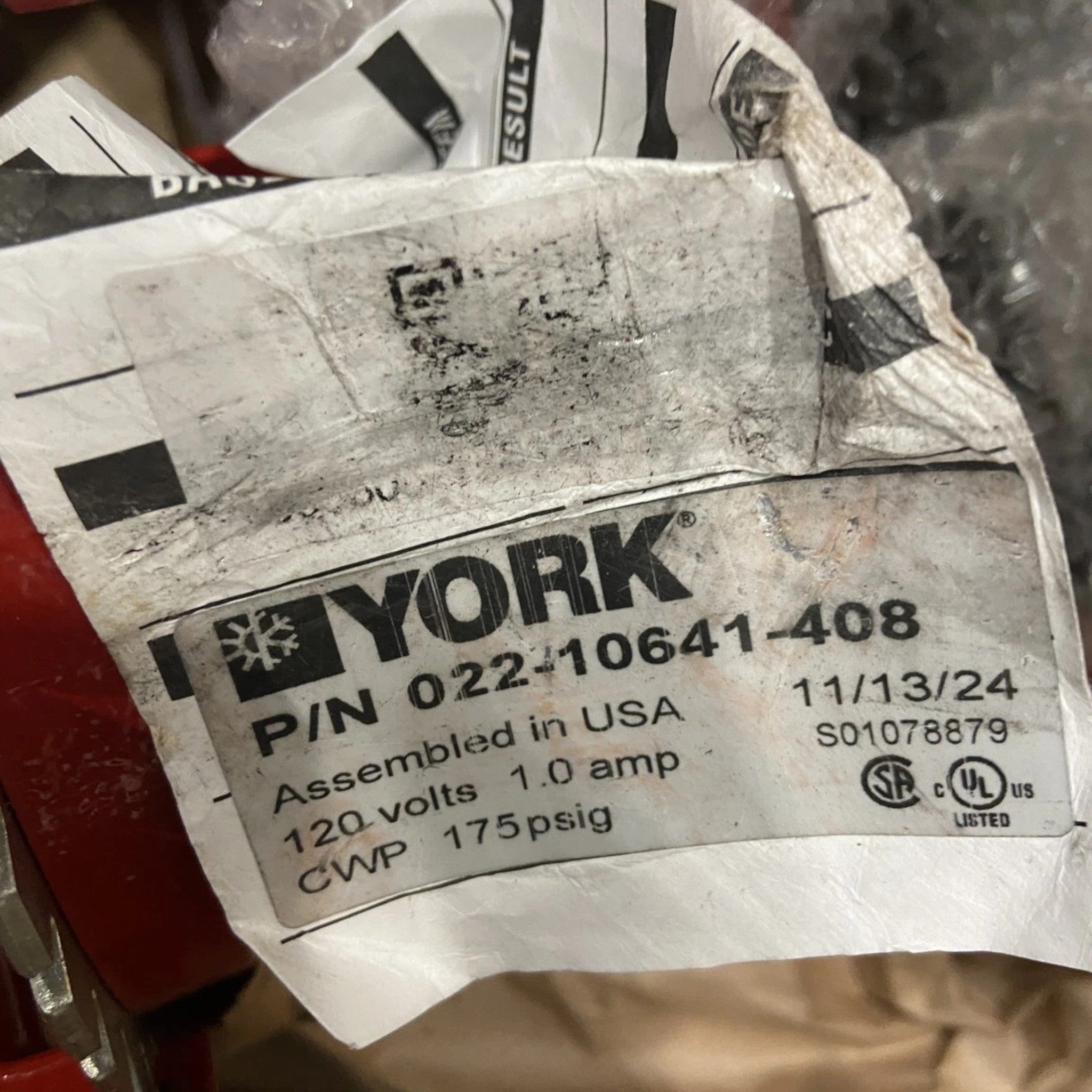 022-10641-408 Genuine York Valve Butterfly