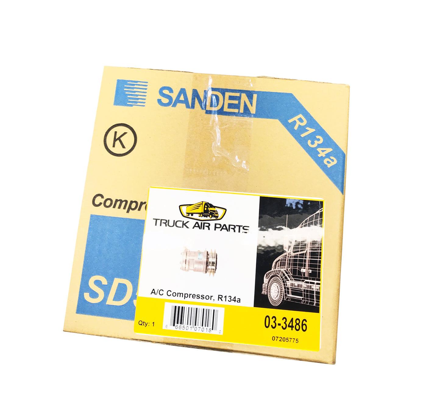 03-3486 Genuine Sanden® A/C Conditioning Compressor Sd5H14Hd - ADVANCED TRUCK PARTS