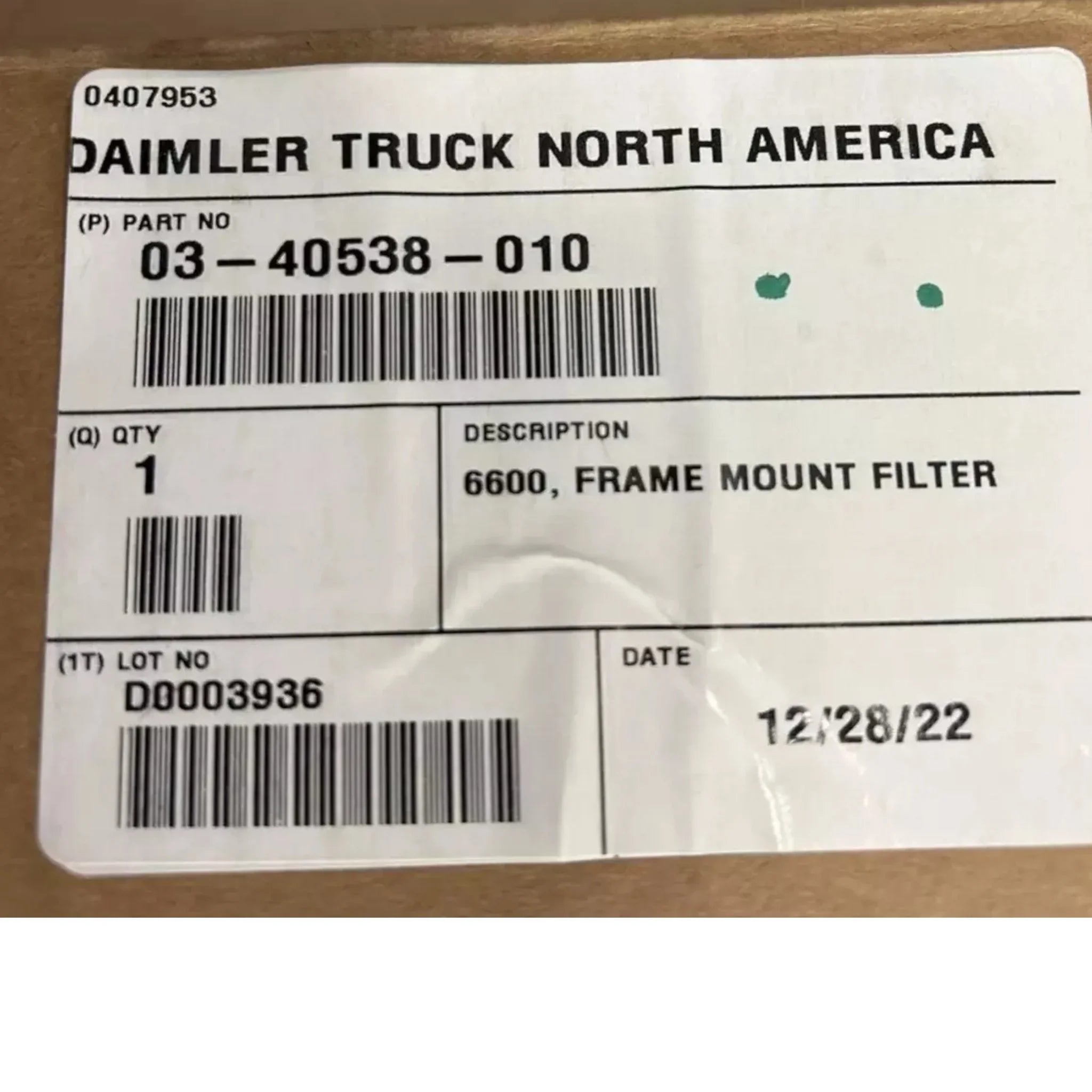 0340538010 Genuine Detroit Diesel Fuel Water Separator