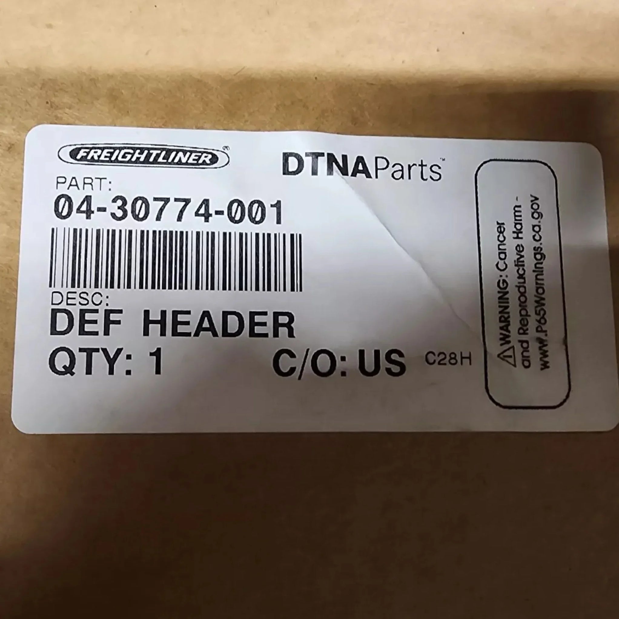 04-30774-001 Genuine Freightliner DEF Diesel Exhaust Fluid Header 18 ...