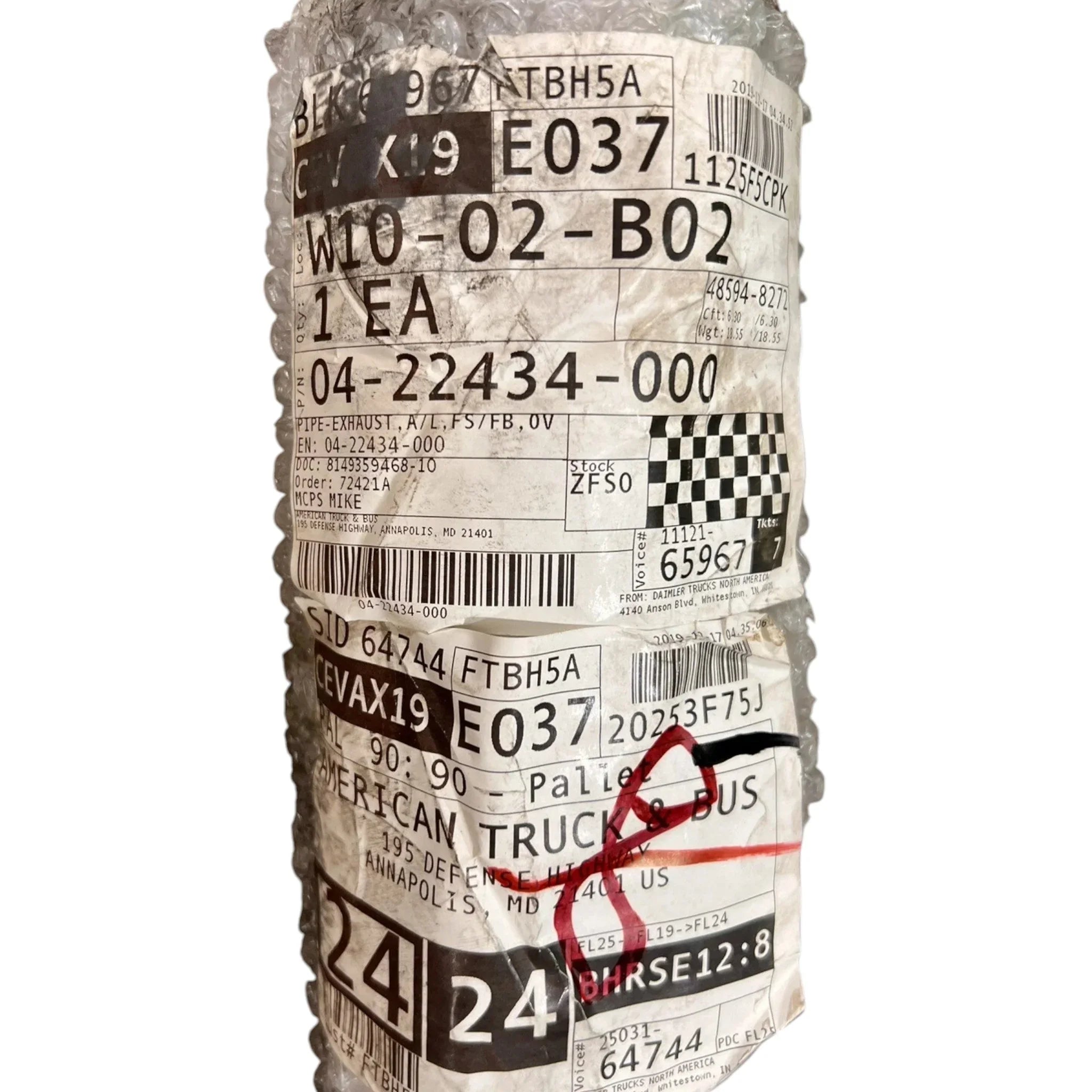 0422434000 Genuine Freightliner Aluminum Exhaust Pipe