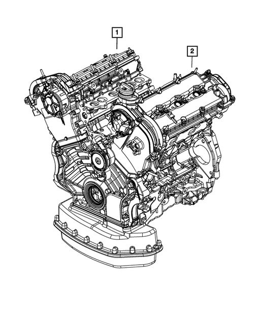 05158052Ag Genuine Mopar® 3.0L V6 Turbo Diesel Long Block Engine - ADVANCED TRUCK PARTS