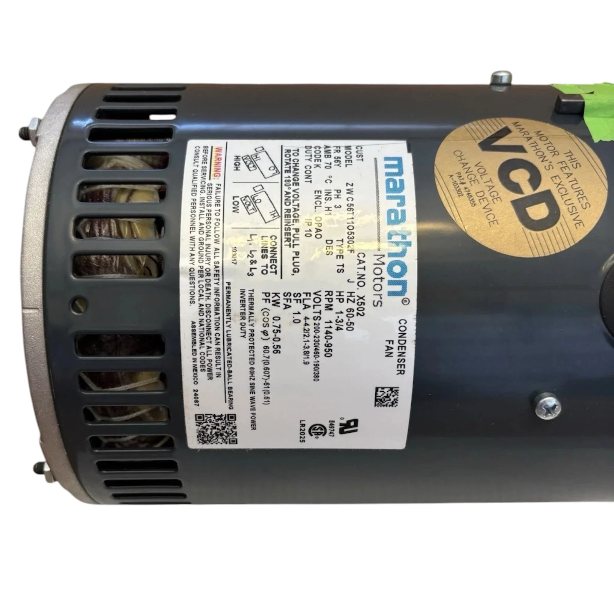 056T11O5302 Genuine Marathon Condenser Fan Motor X502