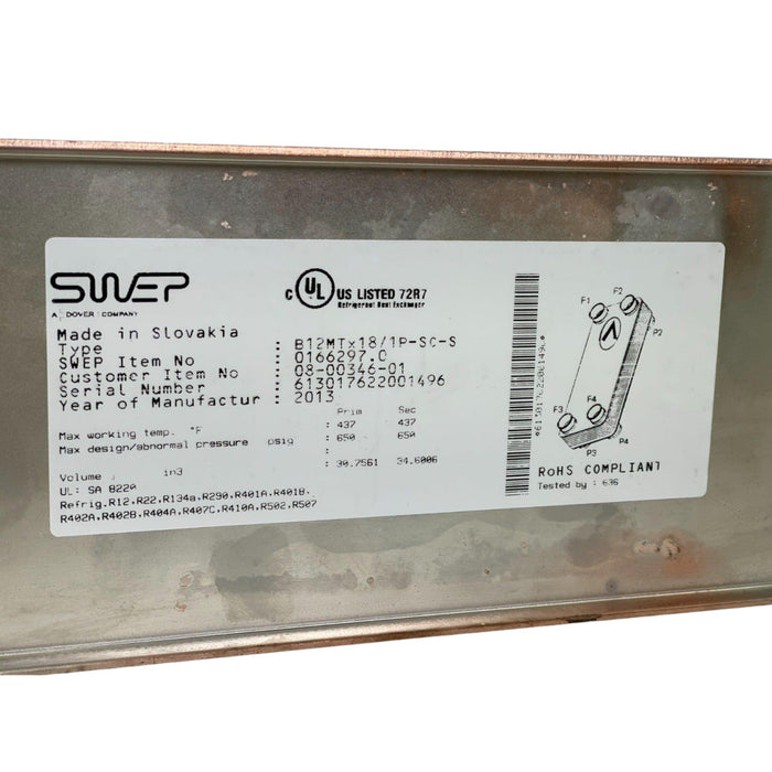 08-00346-01 Swep Plate Heat Exchanger - ADVANCED TRUCK PARTS