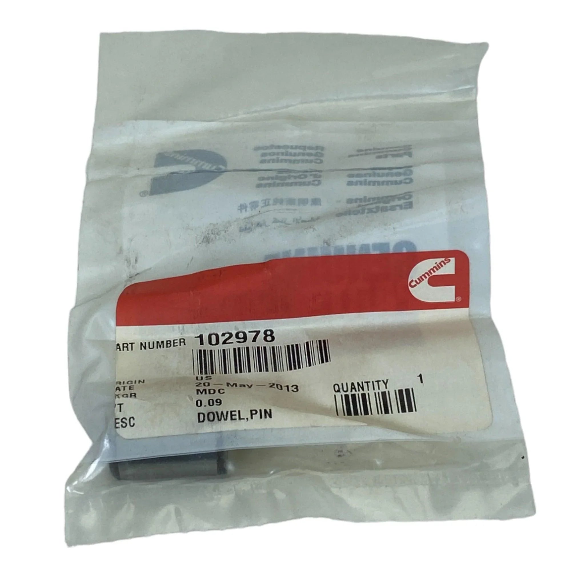 102978 Genuine Cummins Pin Dowel
