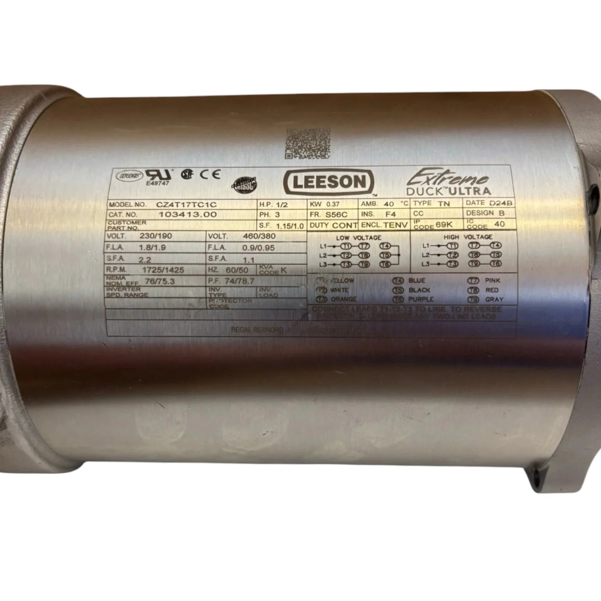 103413.00 Leeson Washdown Motor 208-230/460V