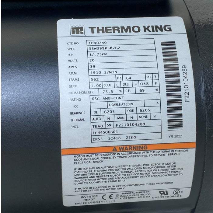 1040740 Thermo King Condencer Fan Motor