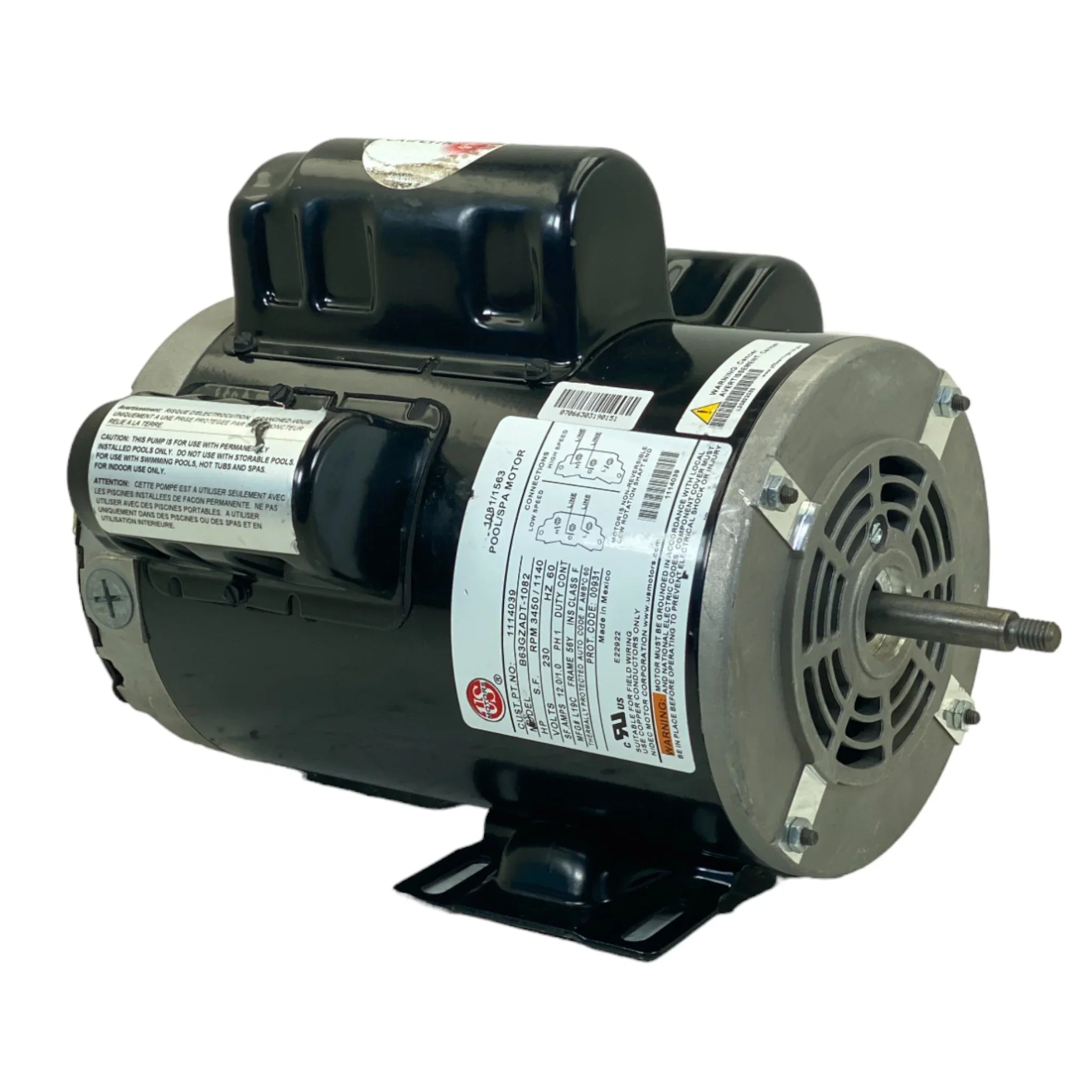 1114039 Us Motors Spa Motor B63Gzadt-1082 Model