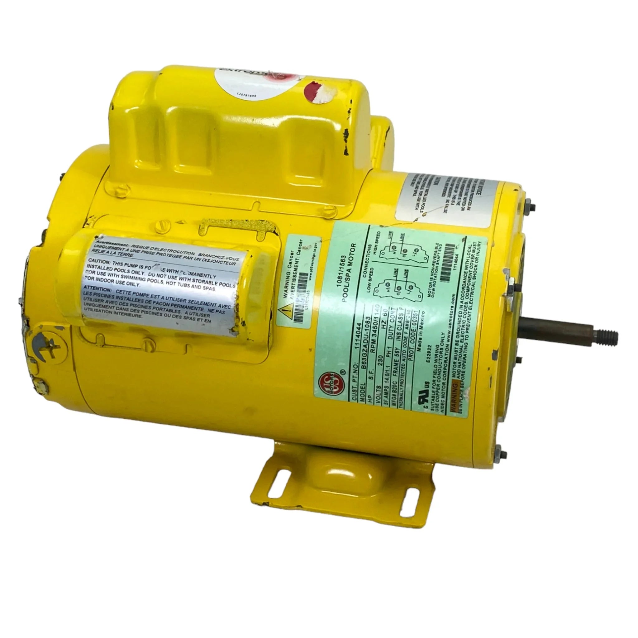 1114044 Us Motors Spa Motor B63Gzadu-1083 Model