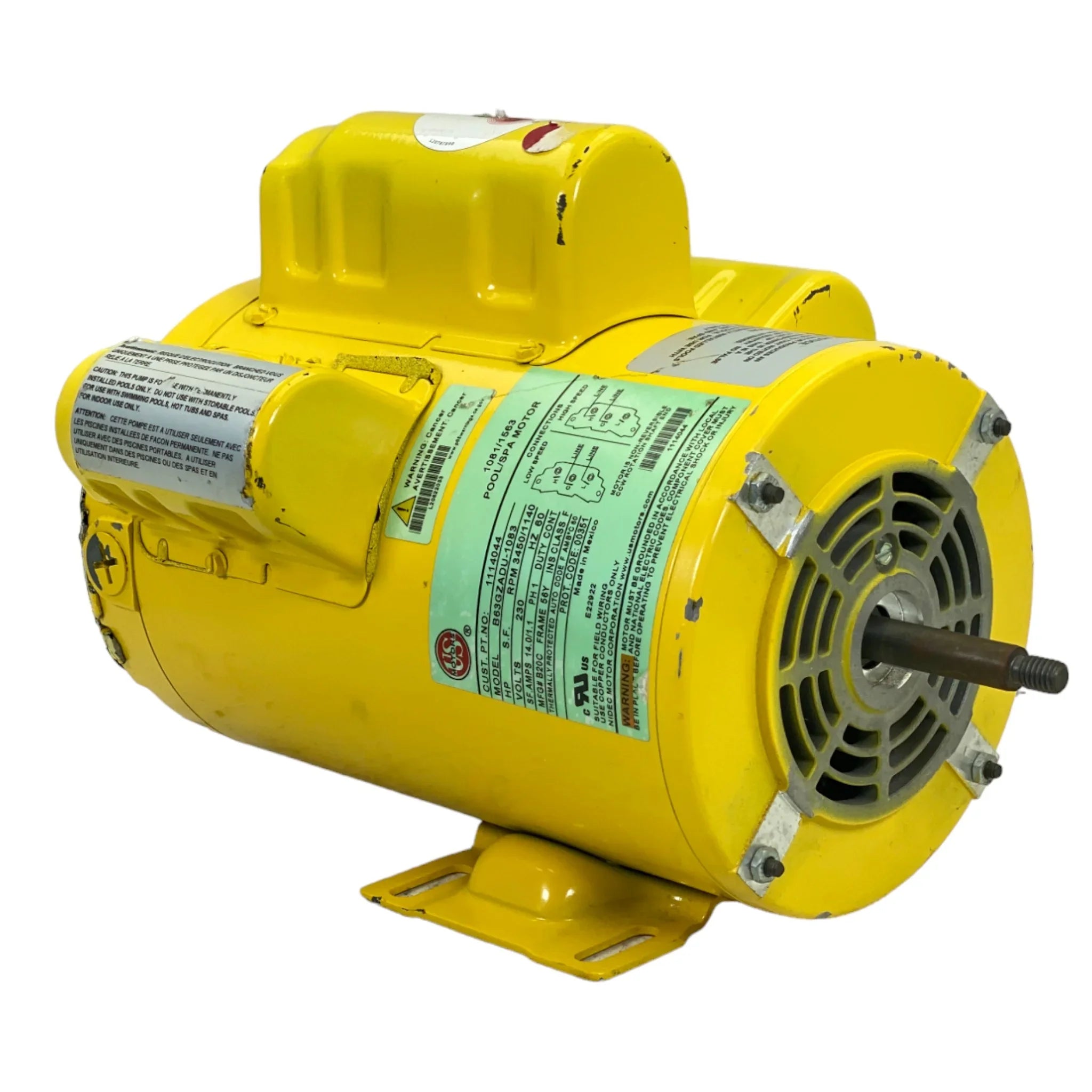 1114044 Us Motors Spa Motor B63Gzadu-1083 Model