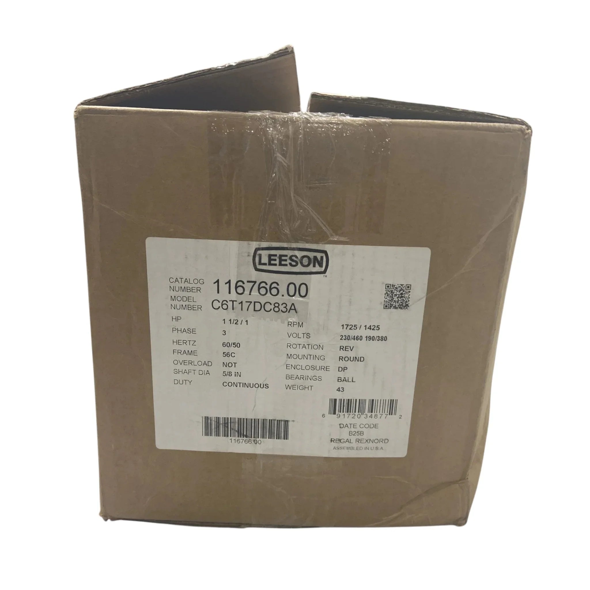 116766.00 Genuine Leeson Three Phase Brake Motor
