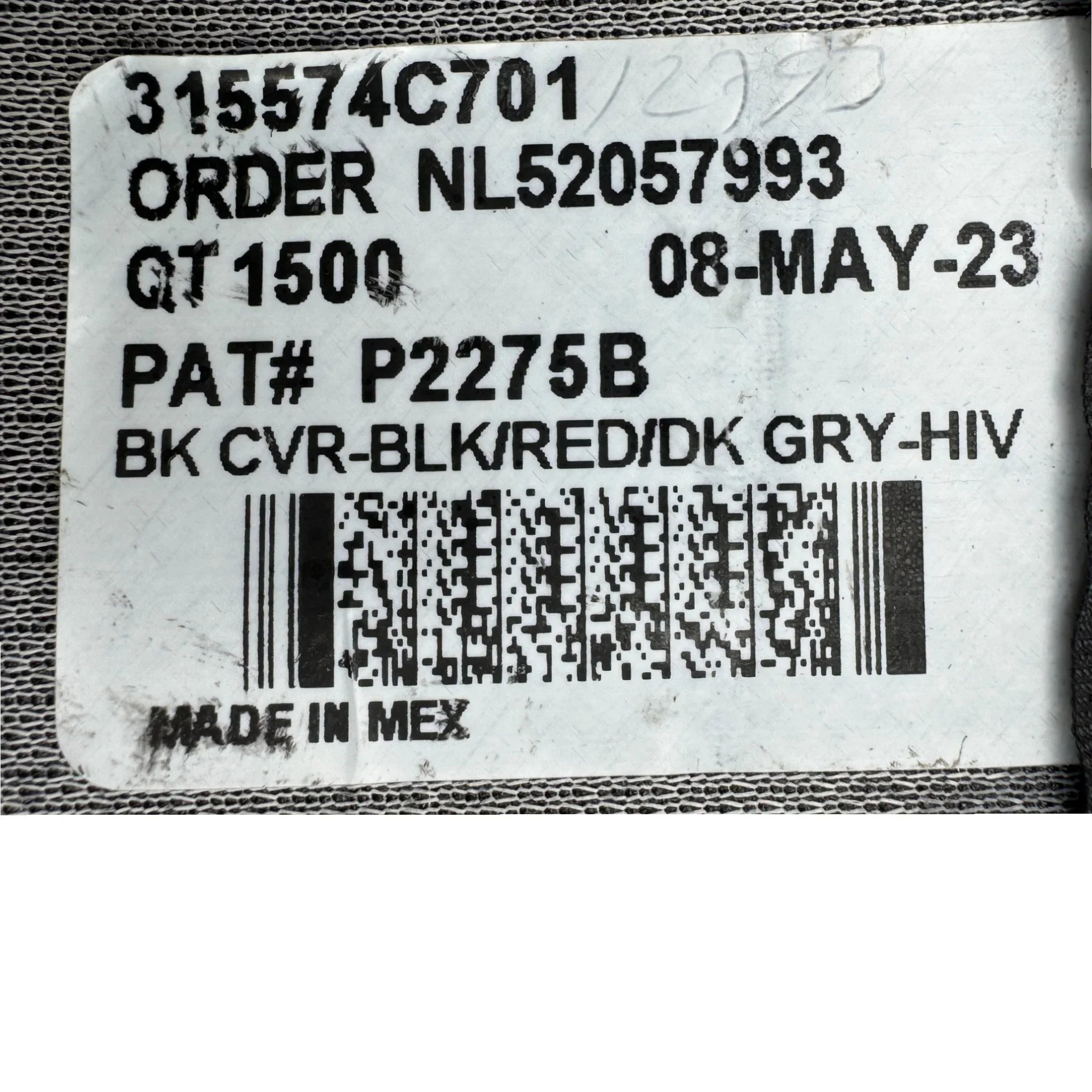 140-8324 Genuine Toro Seat Back Assembly