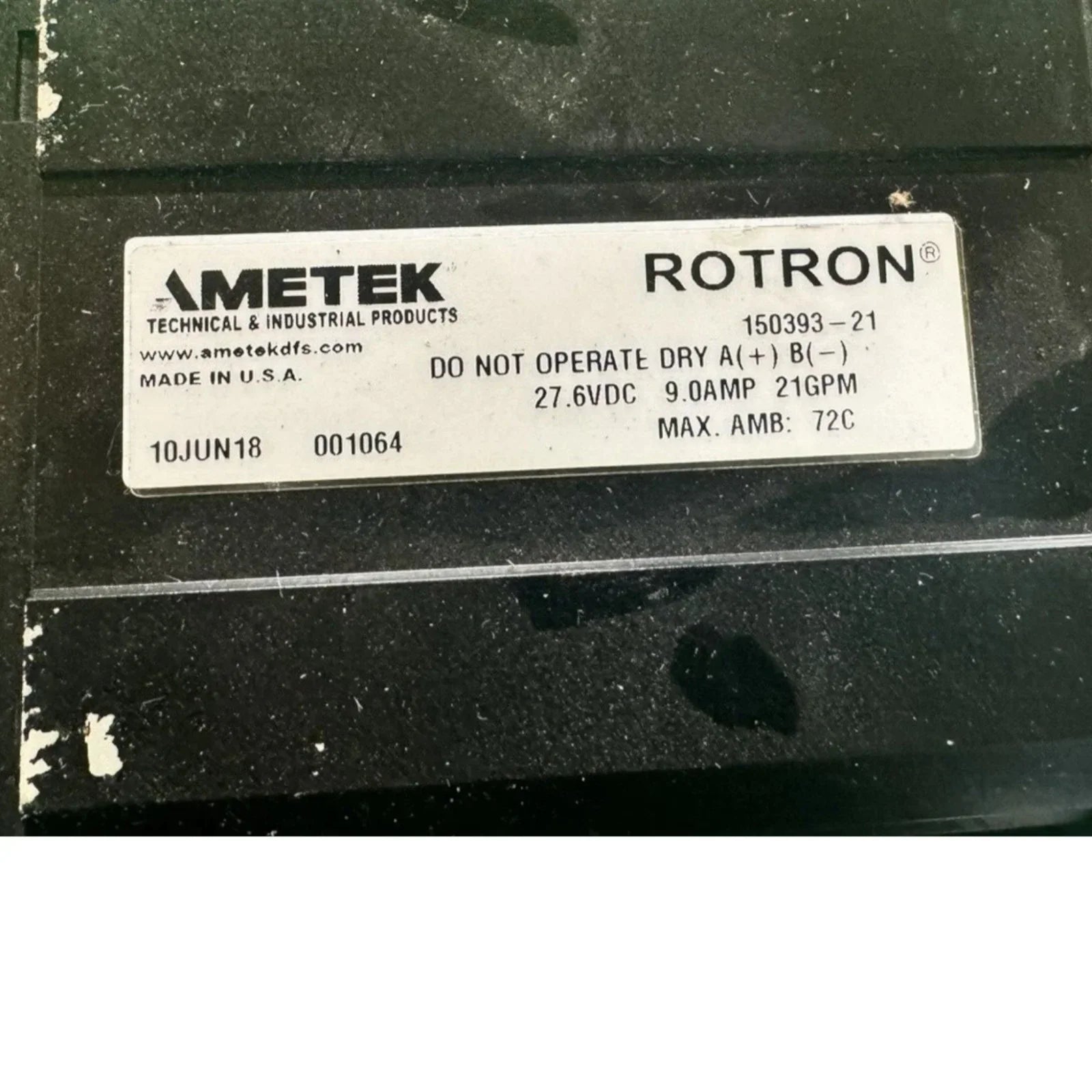 150393-21 Genuine Ametek Blower Motor 27.6V 9A