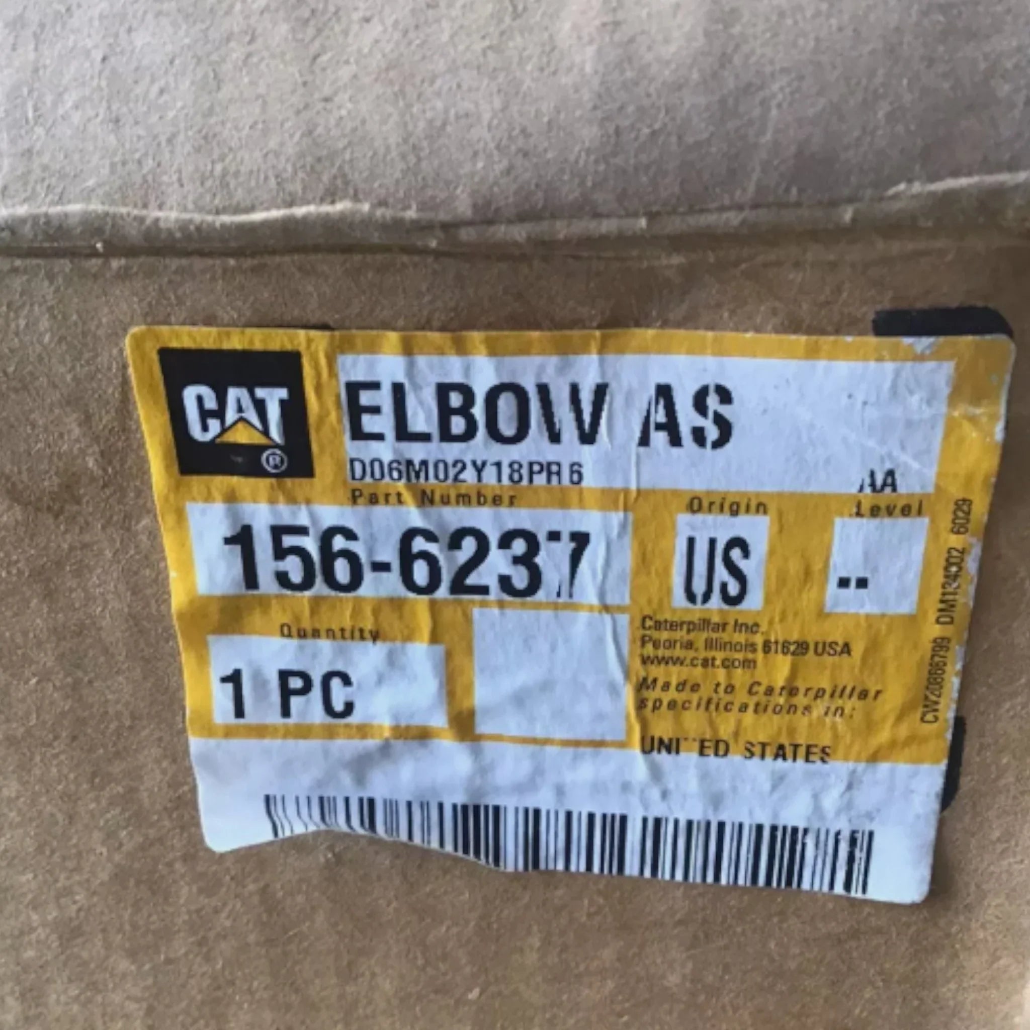 1566237 CAT Outer Diameter Exhaust Pipe Elbow