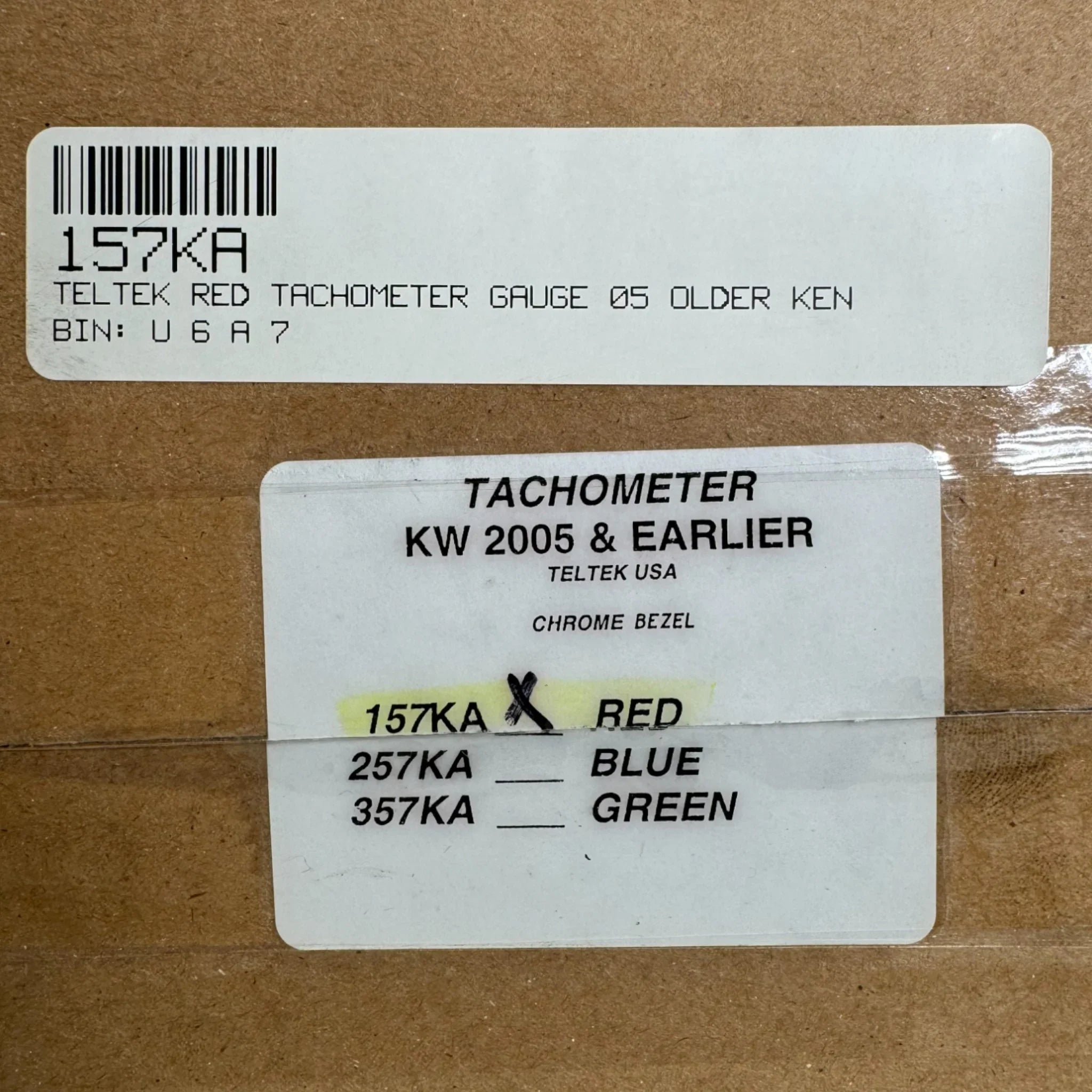 157KA Teltek Red Tachometer Gaude For Kenworth