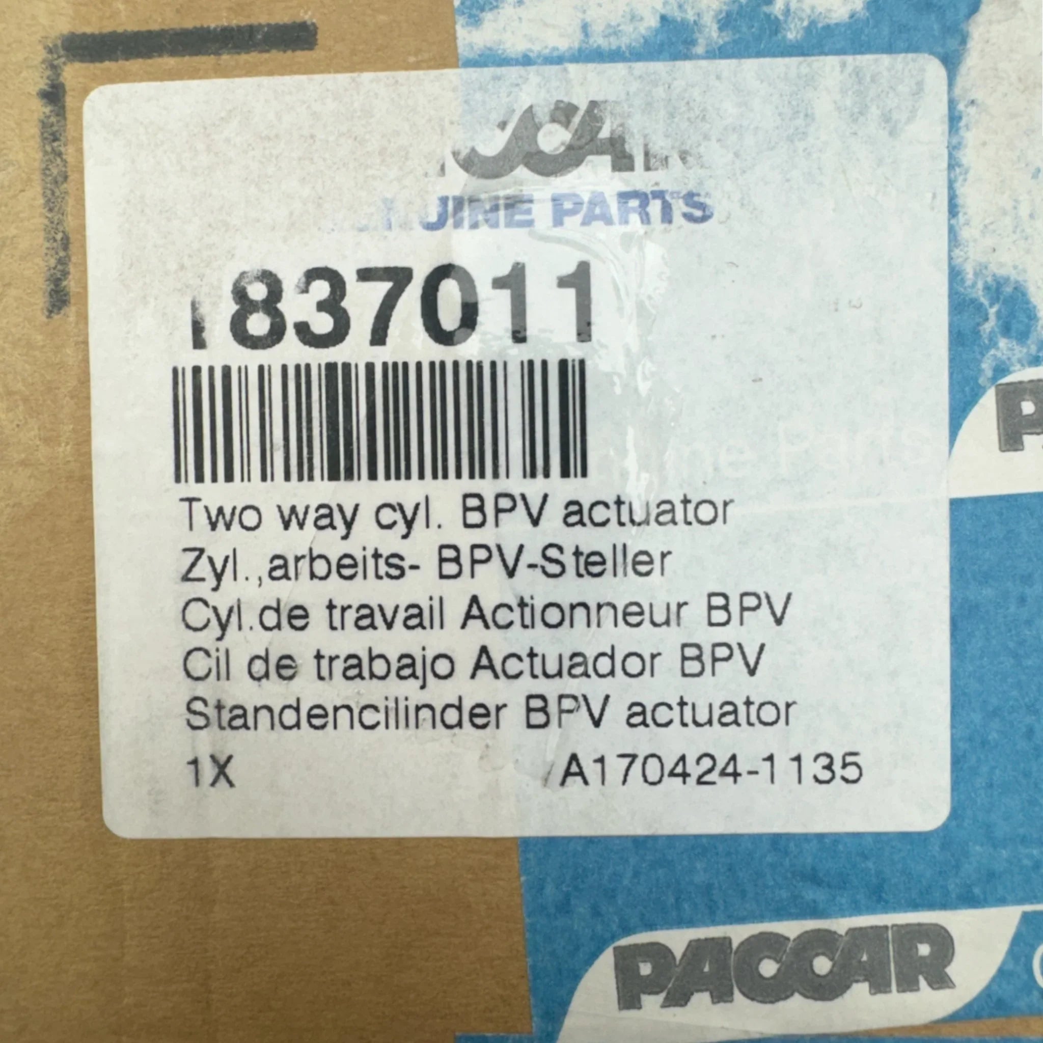 1837011PE Genuine Paccar Actuator Bypass Valve