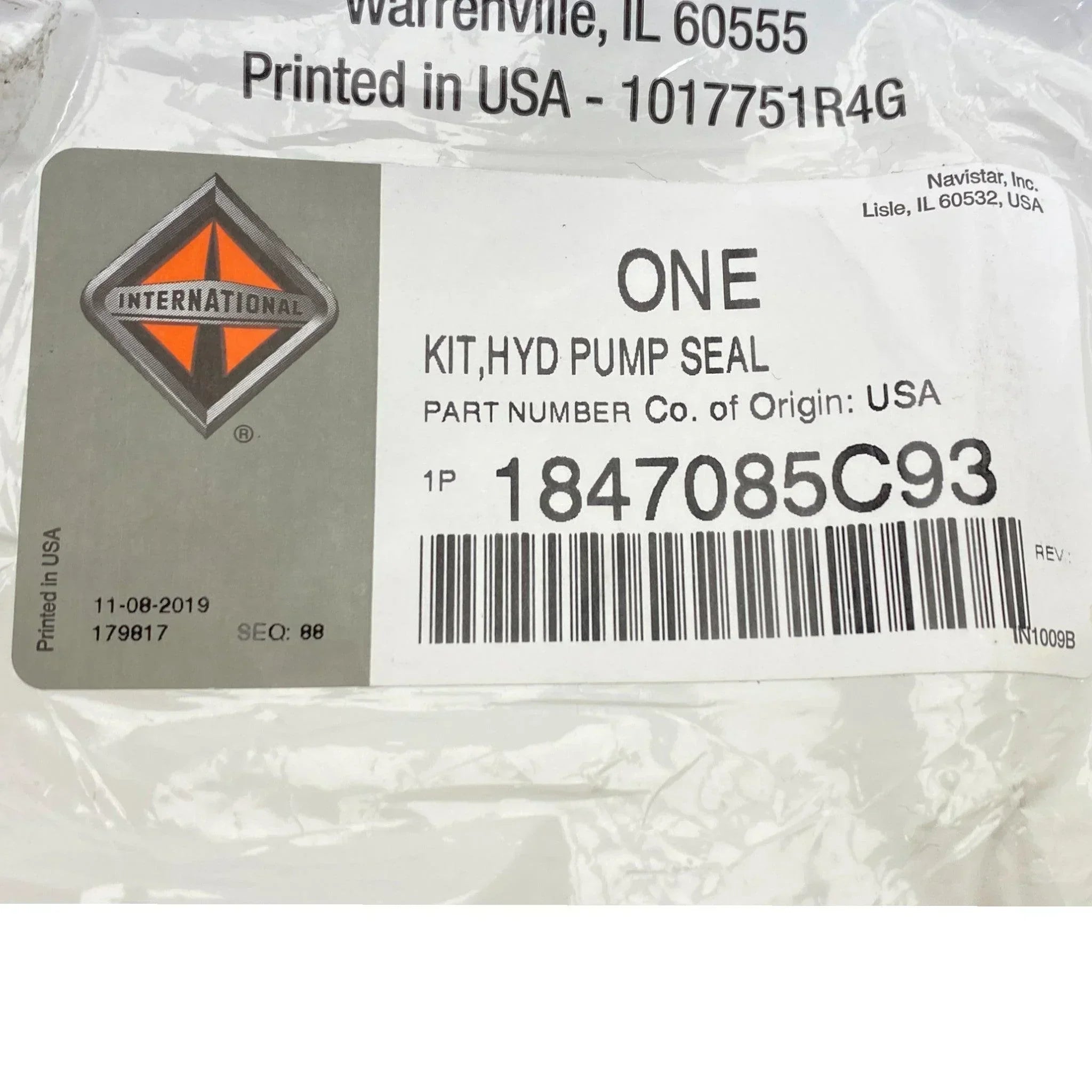 1854257C91 Genuine International Hydraulic Pump Seal Kit