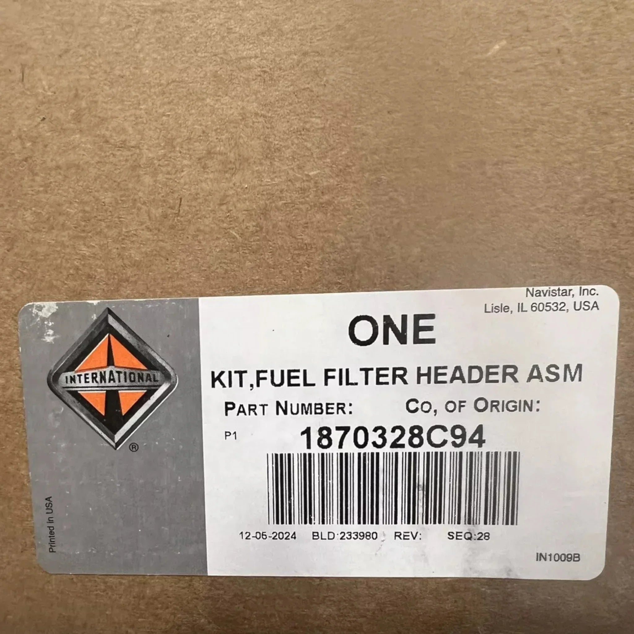 1870328C94 Genuine International Fuel Filter Header