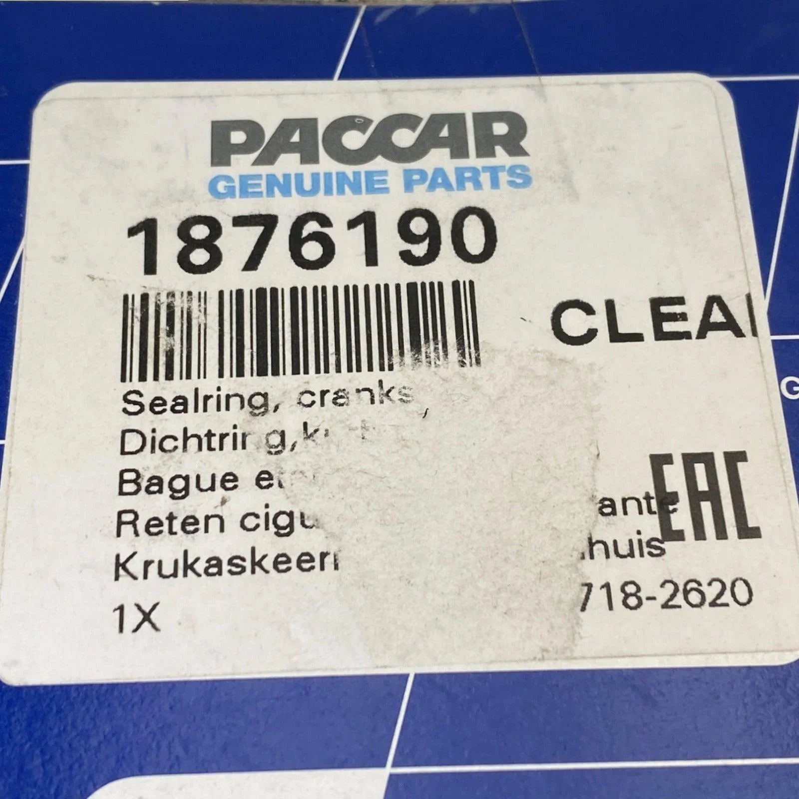 1876190 Genuine Paccar Crankshaft Flywheel Housing Seal Ring