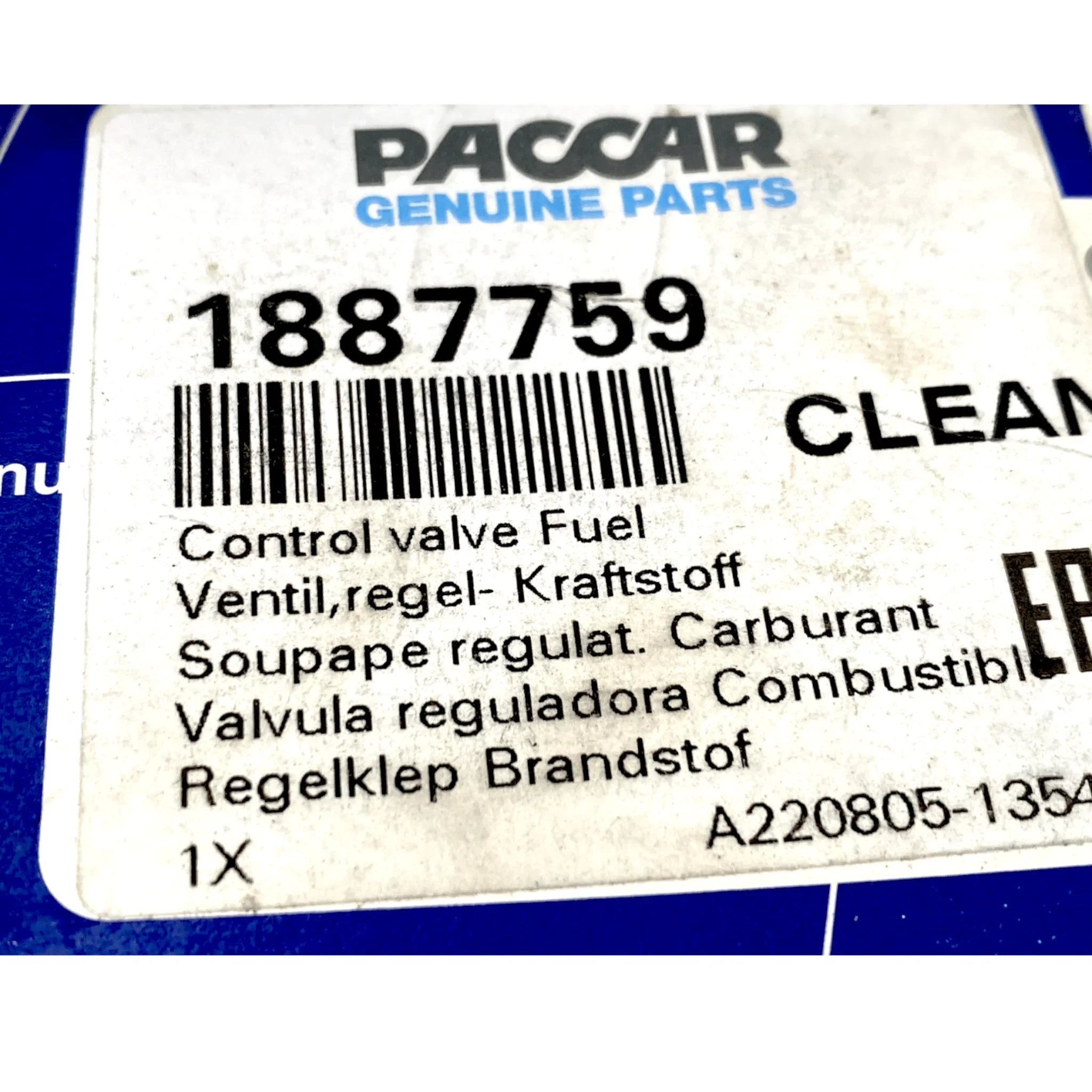 1887759pe Genuine Paccar Fuel Pressure Control Valve Assembly