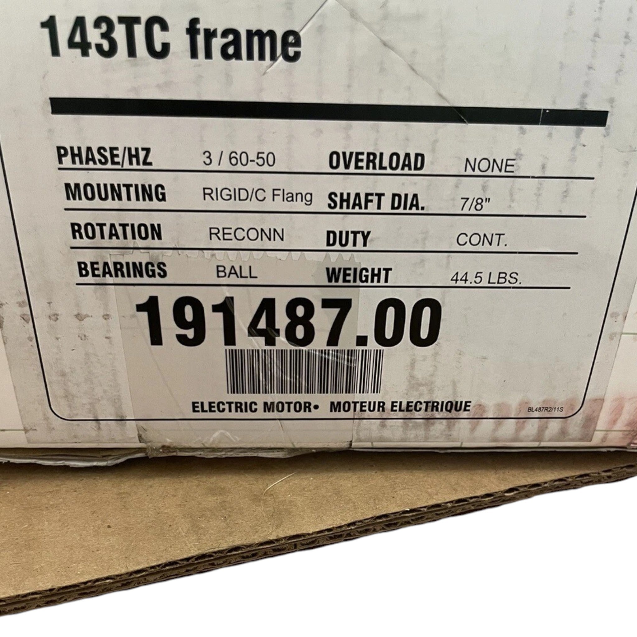 191487.00 Genuine Leeson Washdown 3 Phase Motor