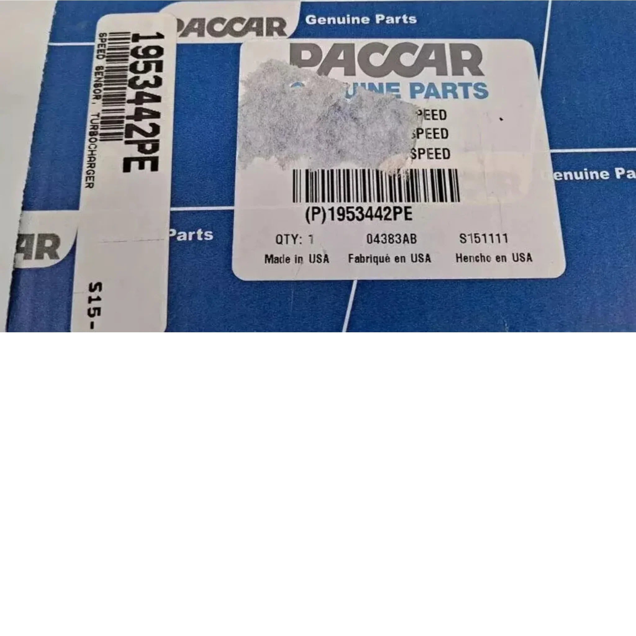 1953442PE Genuine Paccar Turbocharger Speed Sensor