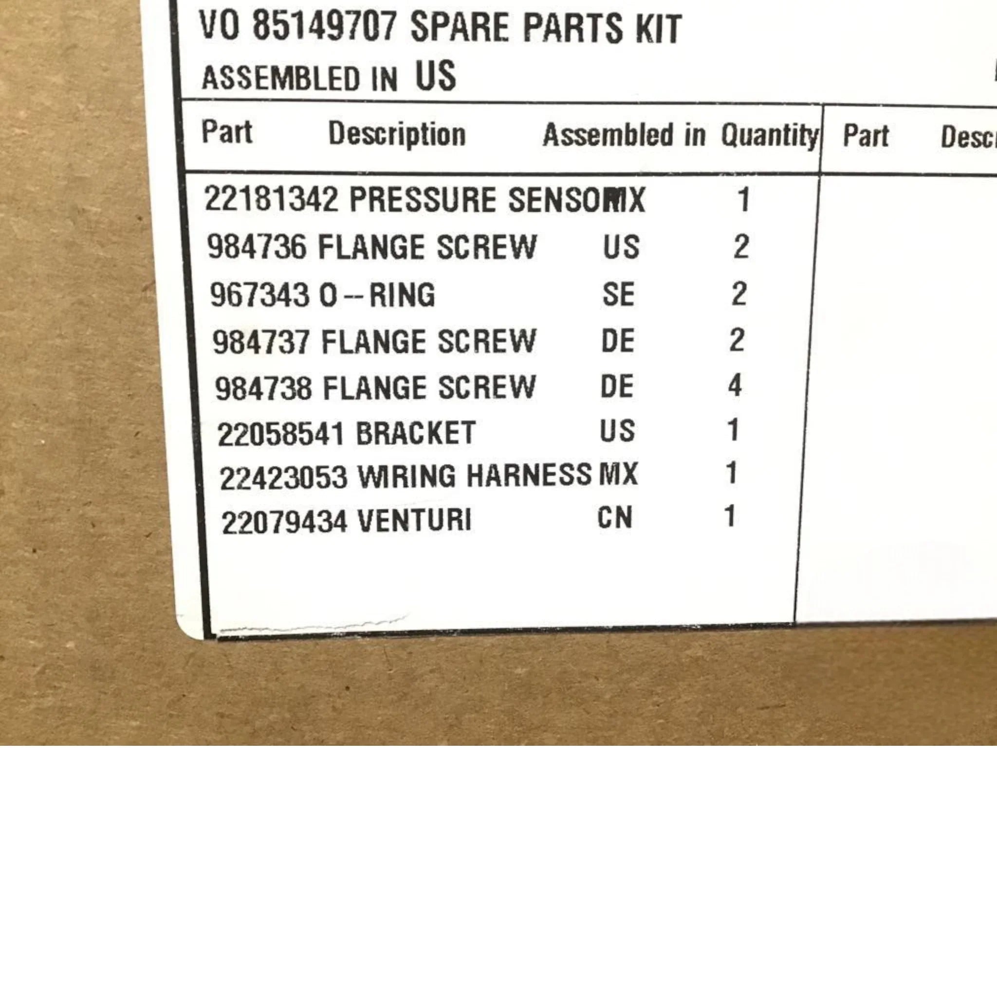 85149707 Genuine Mack Spare Parts Kit - Truck To Trailer