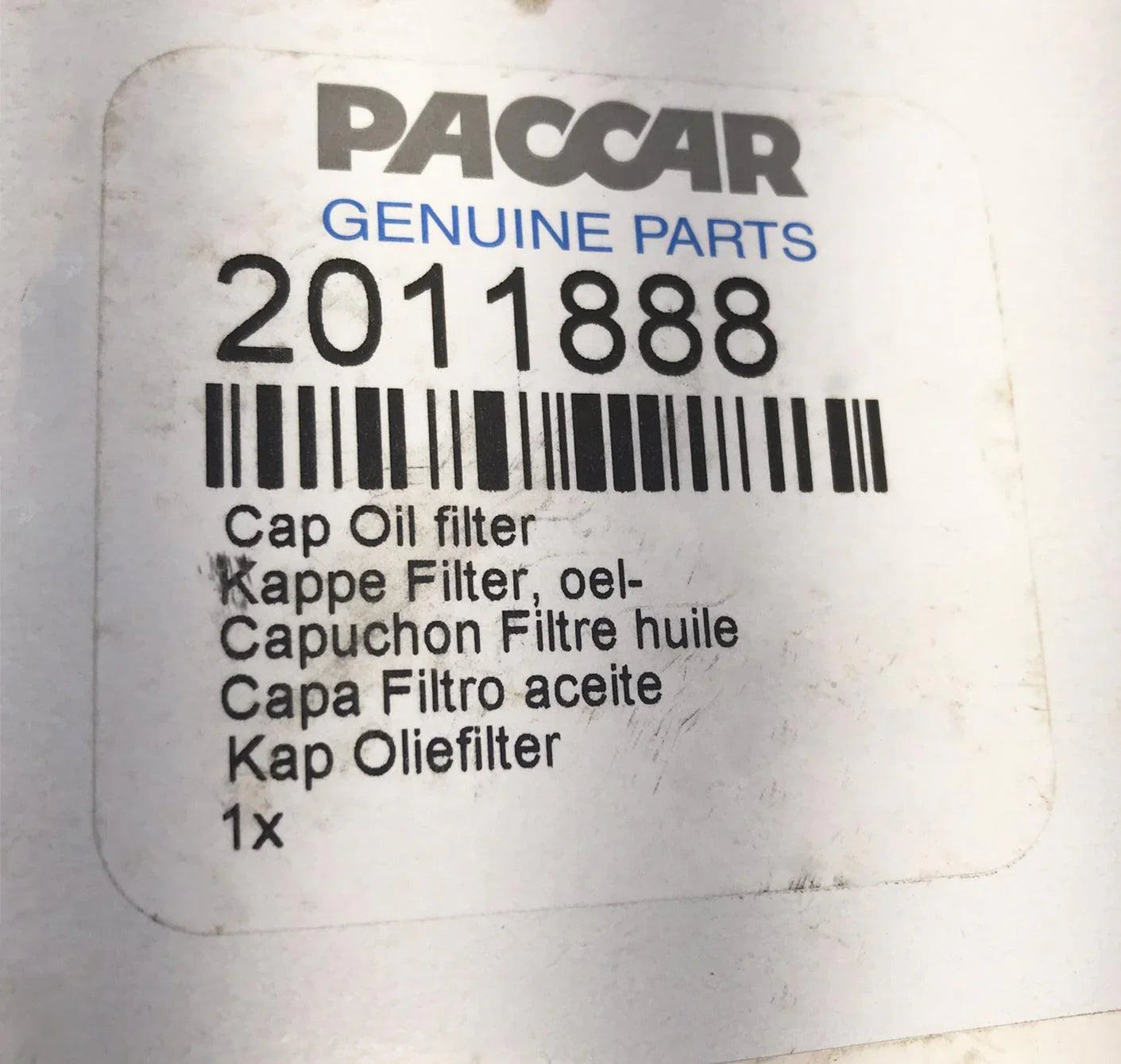 2011888PE Genuine Paccar Oil Filter Cap