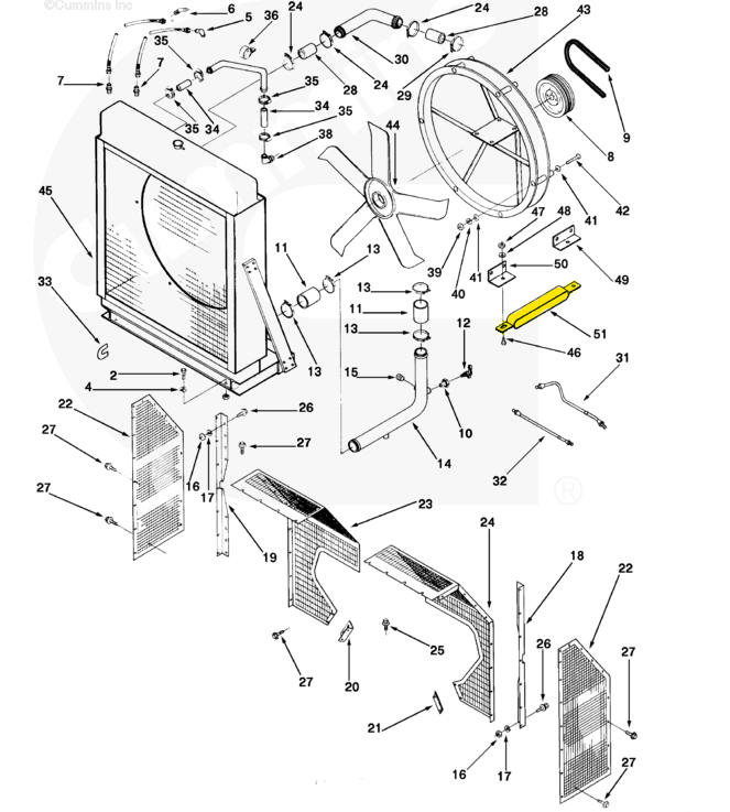 3052317 Genuine Cummins Fan Brace